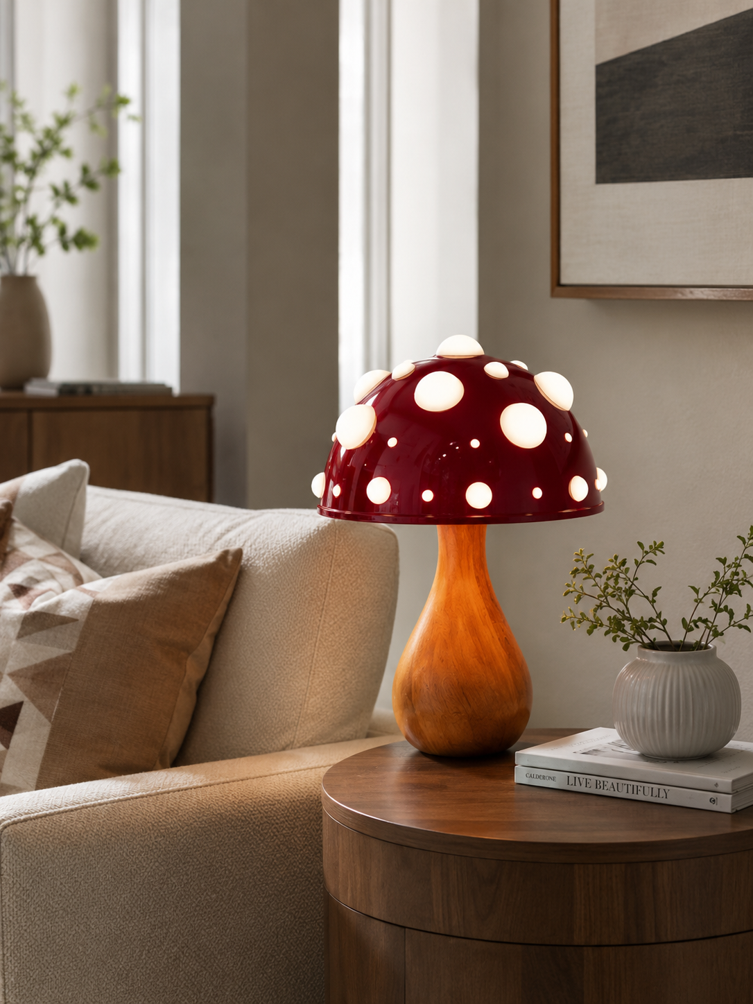 Lampe de table design Champignon