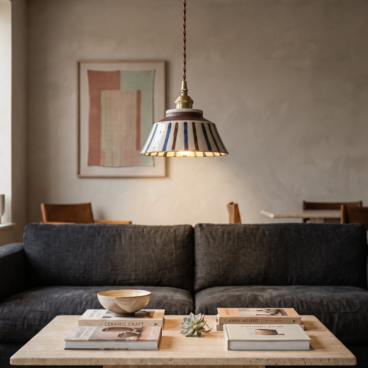 Vintage ceramic pendant light