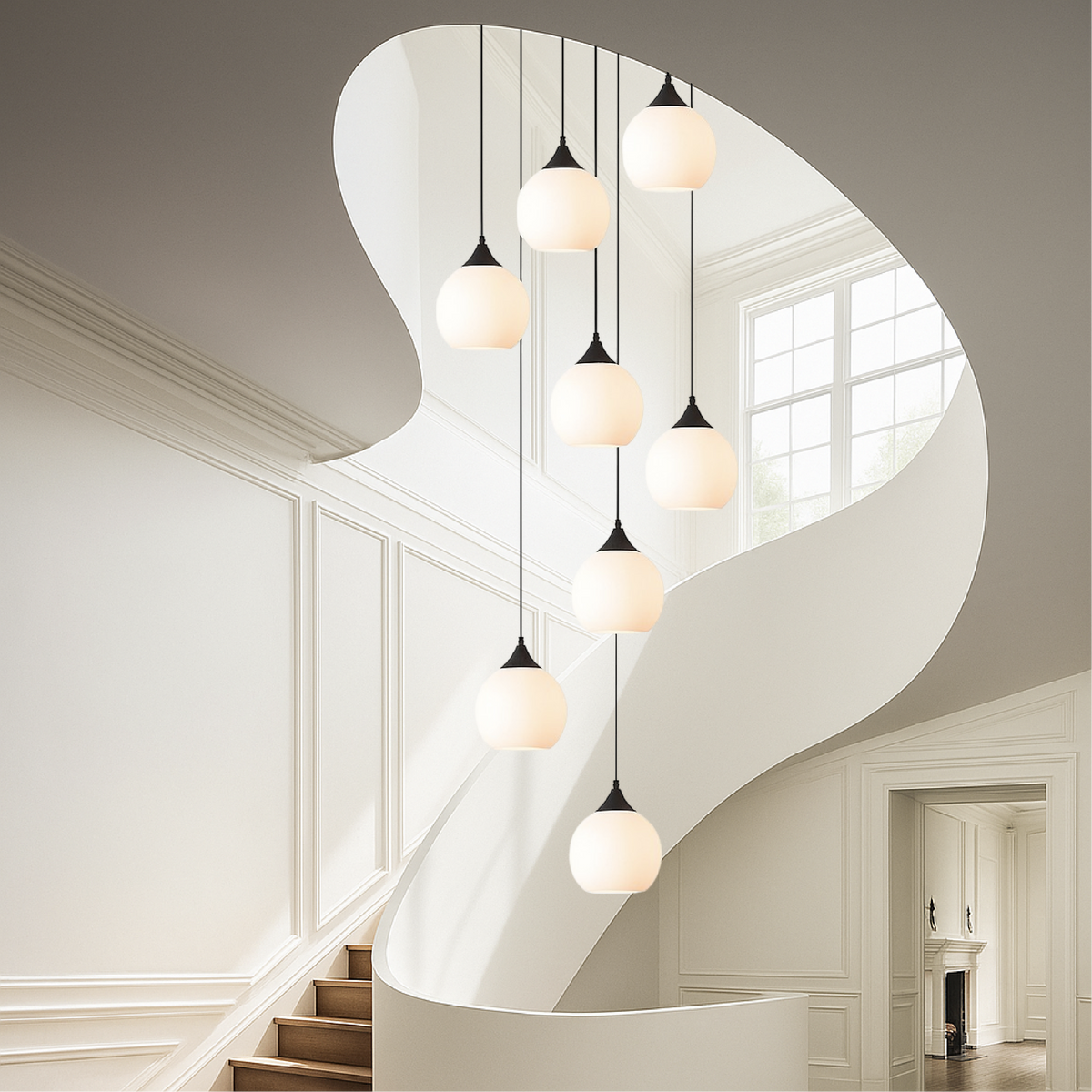 Lustre d’escalier Gade pour villa