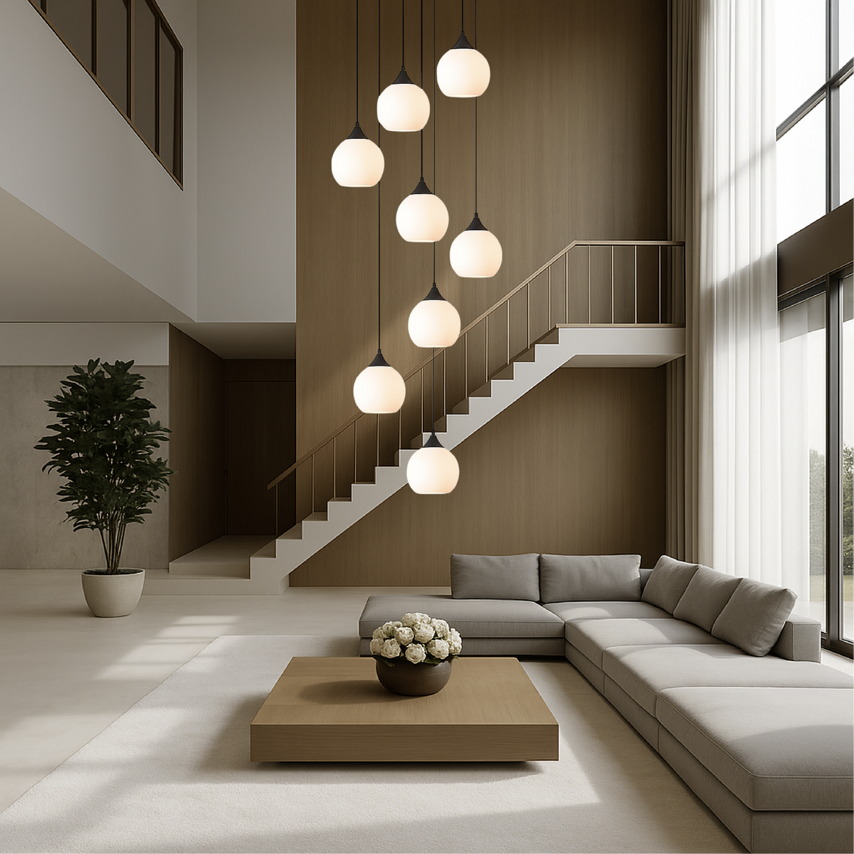 Lustre d’escalier Gade pour villa