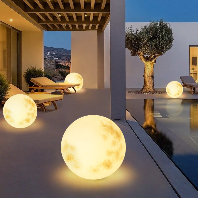Lampe solaire de jardin en forme de lune