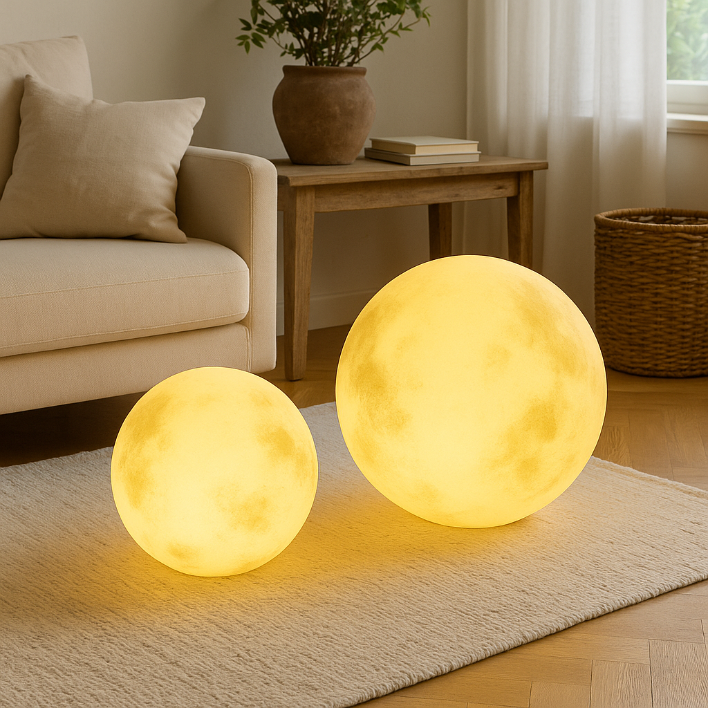 Lampe solaire de jardin en forme de lune
