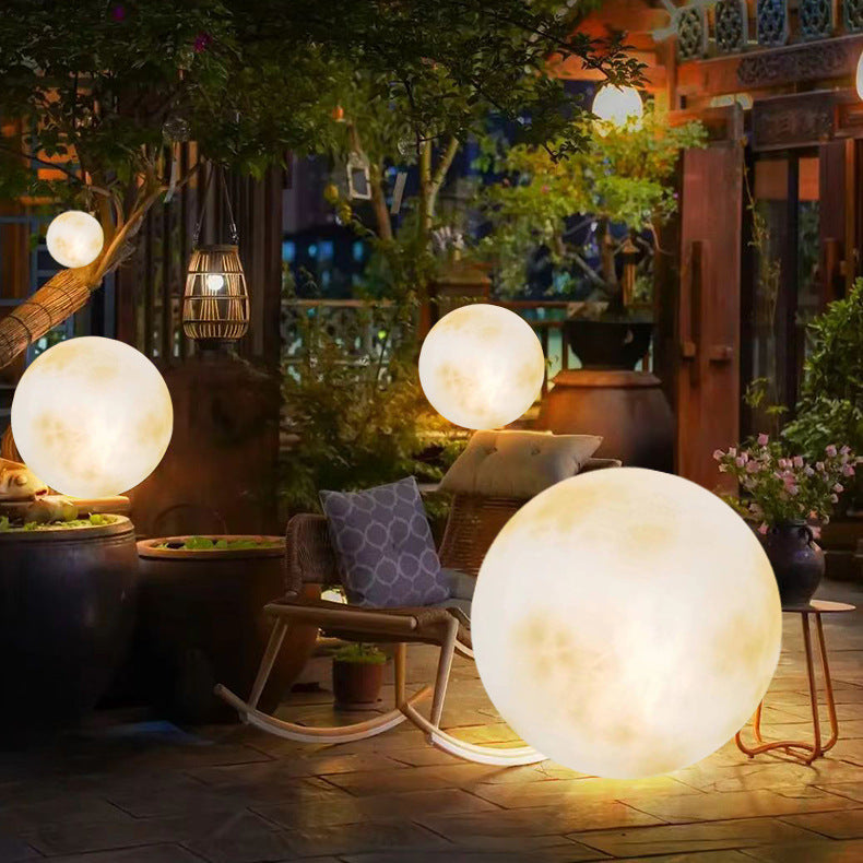 Lampe solaire de jardin en forme de lune