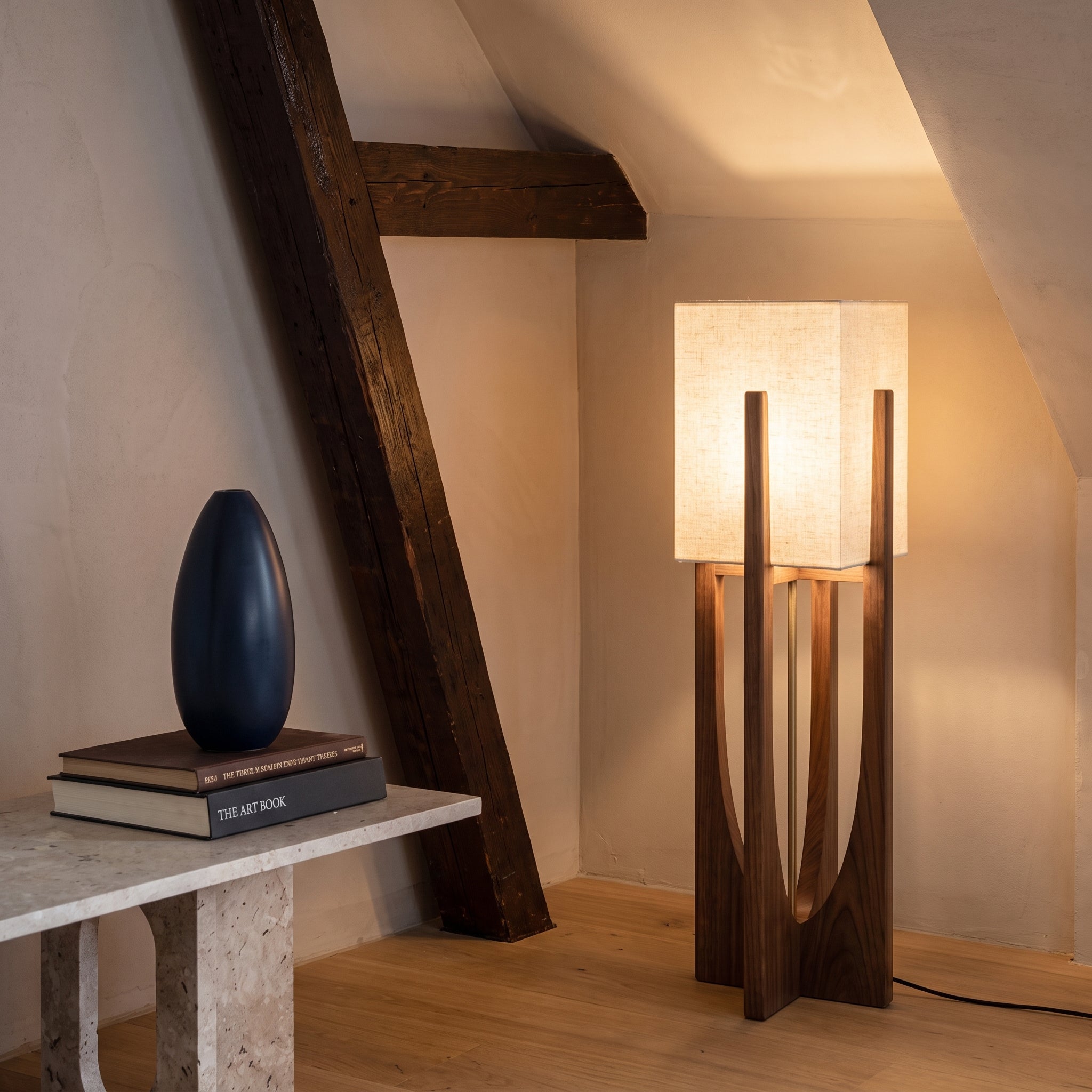 Lampadaire japonais de style Wabi-Sabi