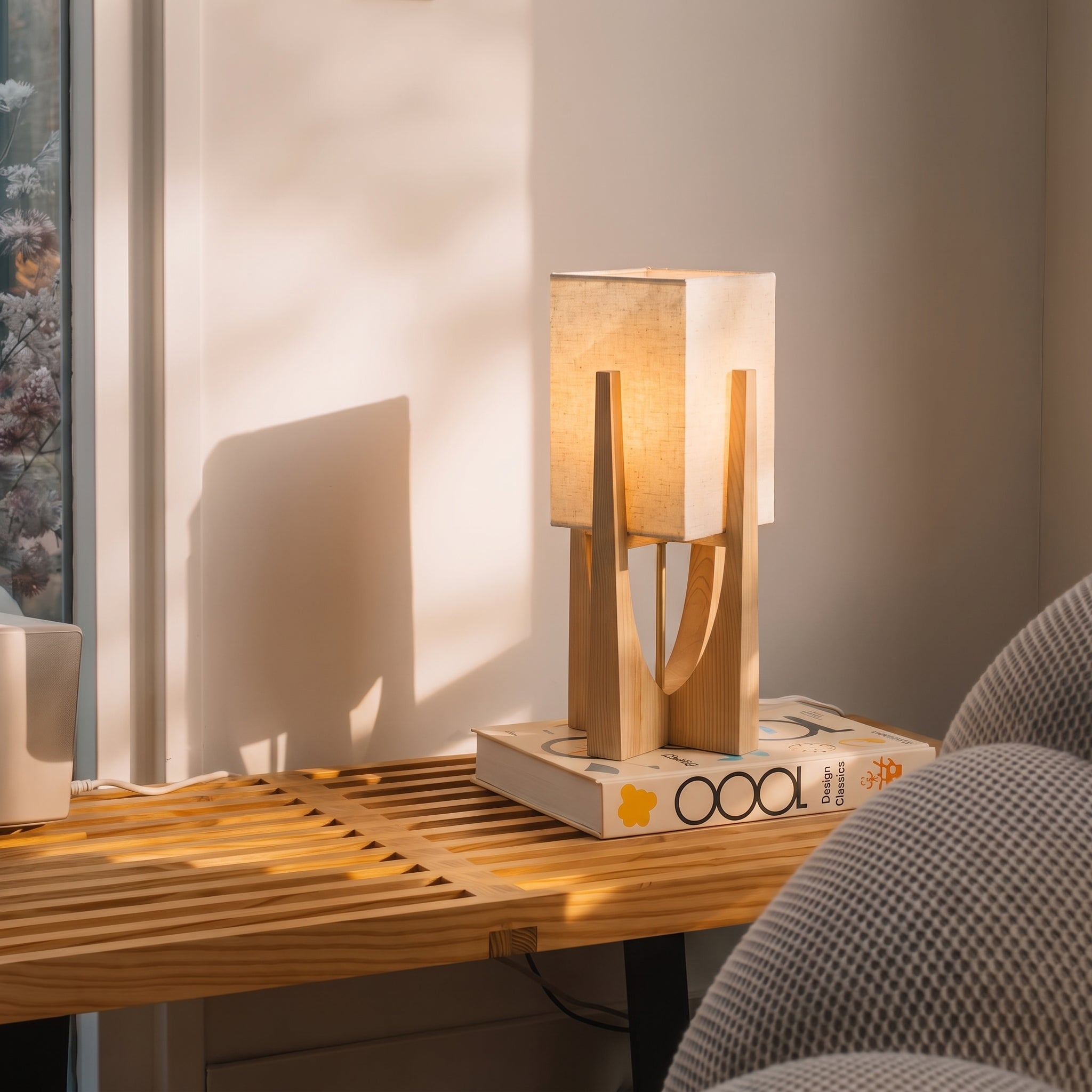 Lampadaire japonais de style Wabi-Sabi