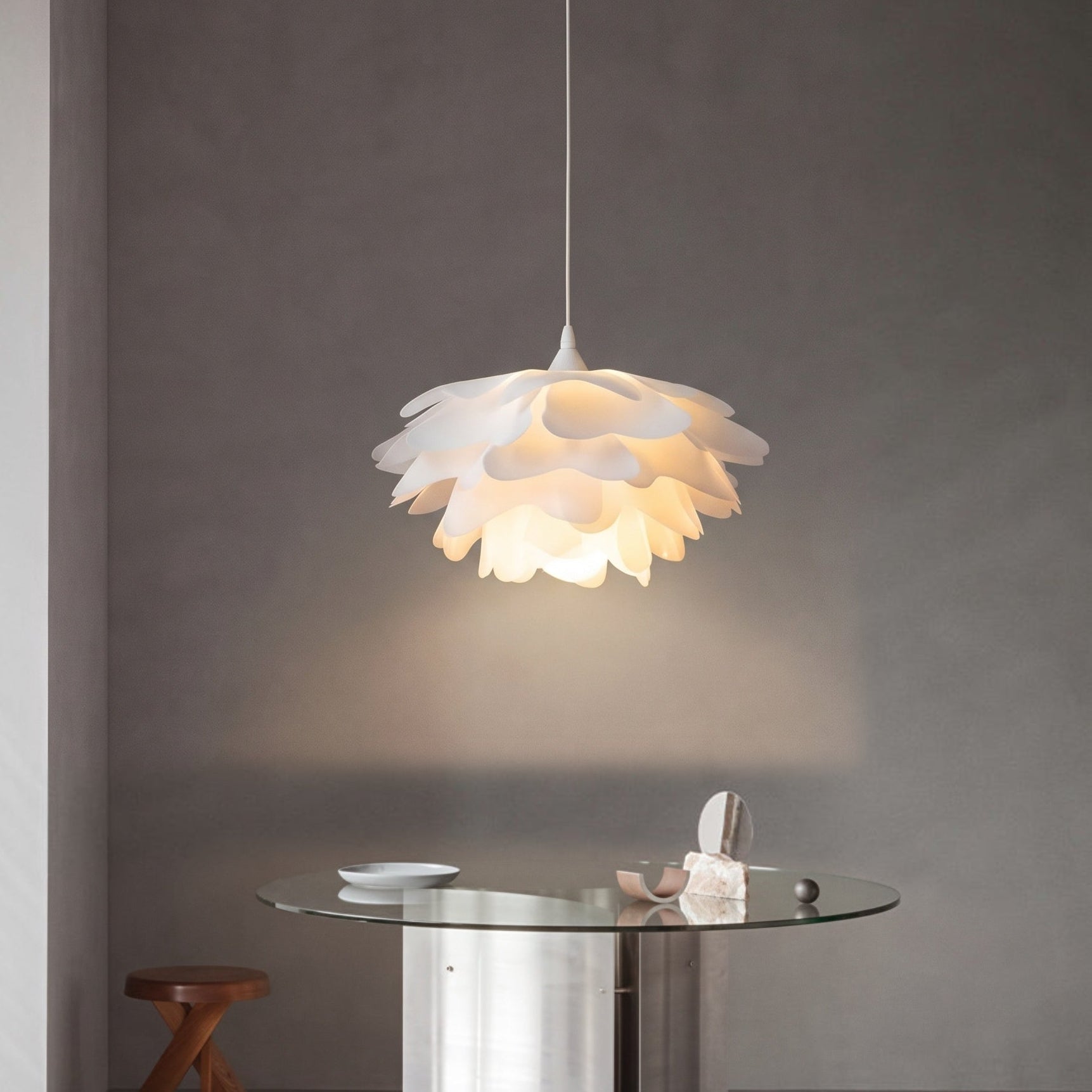 Suspension Pivoine en terre cuite