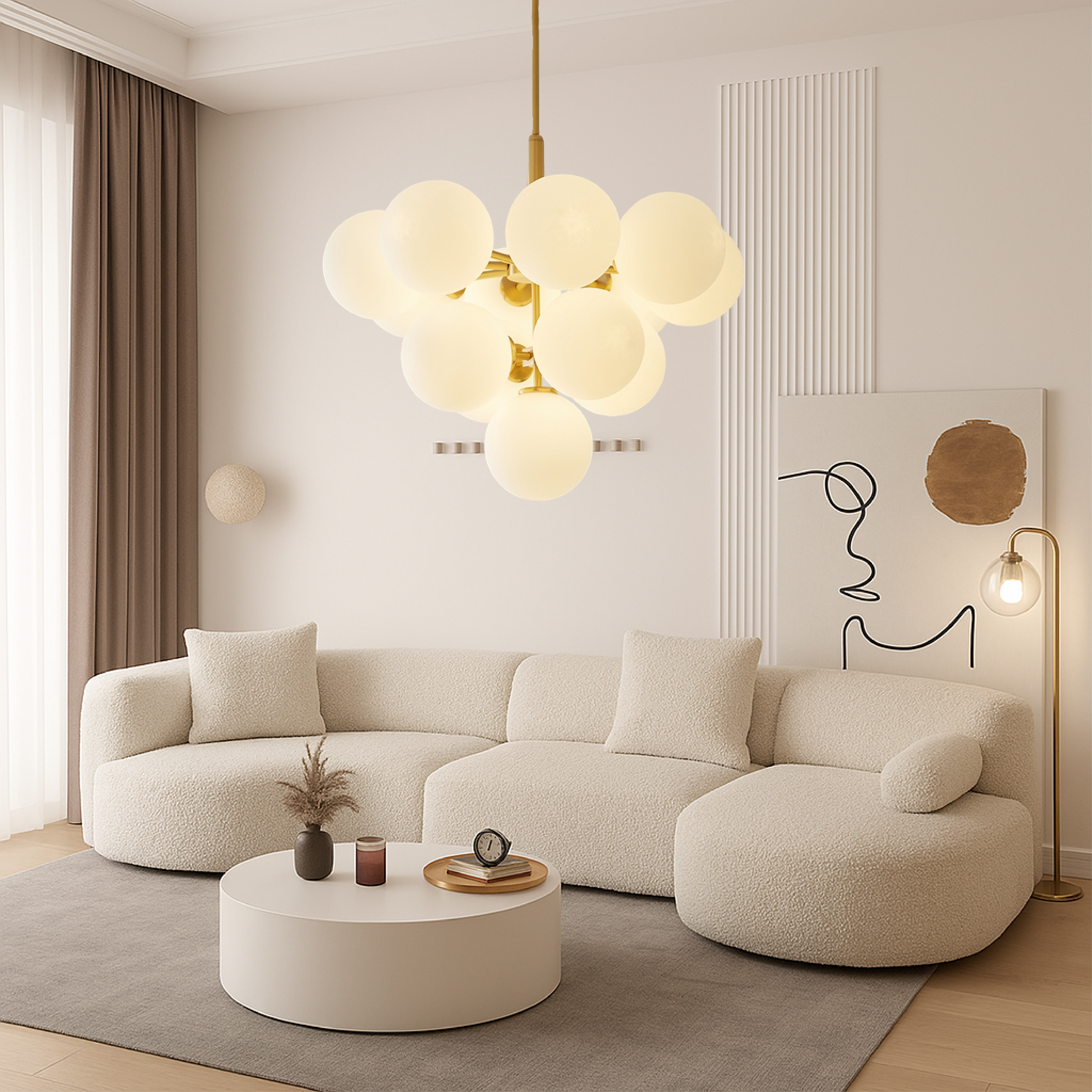Lustre nordique à globes