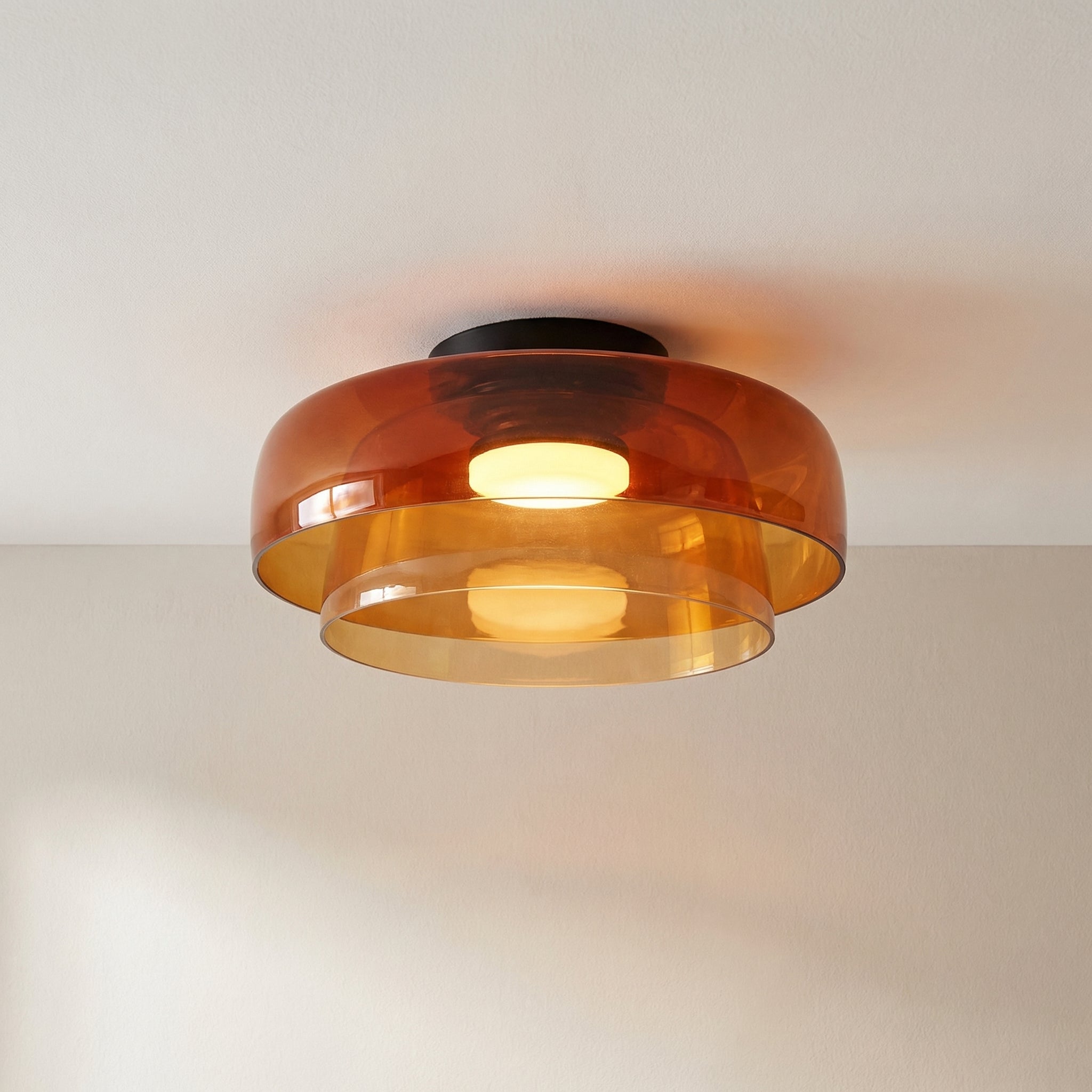 Plafonnier nordique Bauhaus en verre superposé
