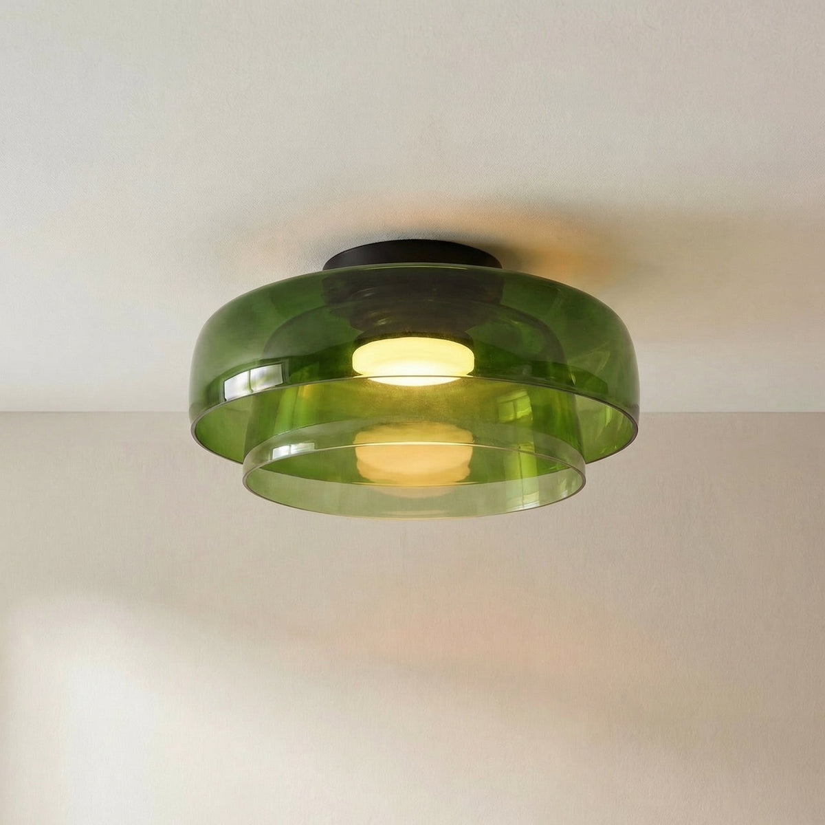 Plafonnier nordique Bauhaus en verre superposé