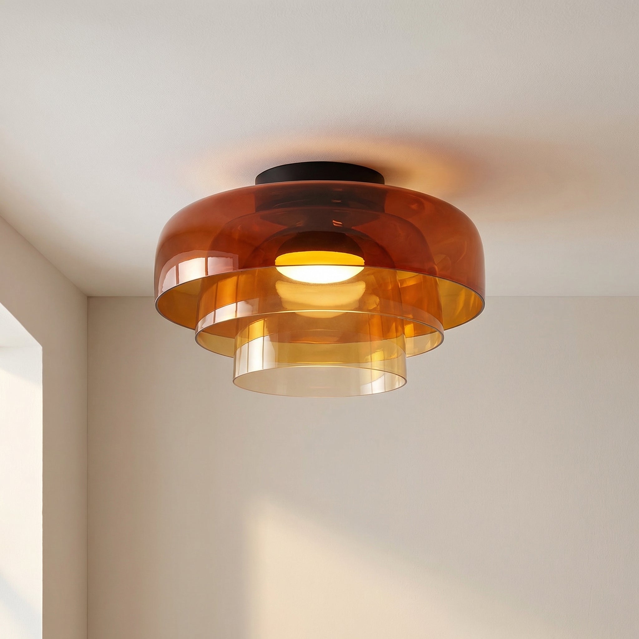Plafonnier nordique Bauhaus en verre superposé