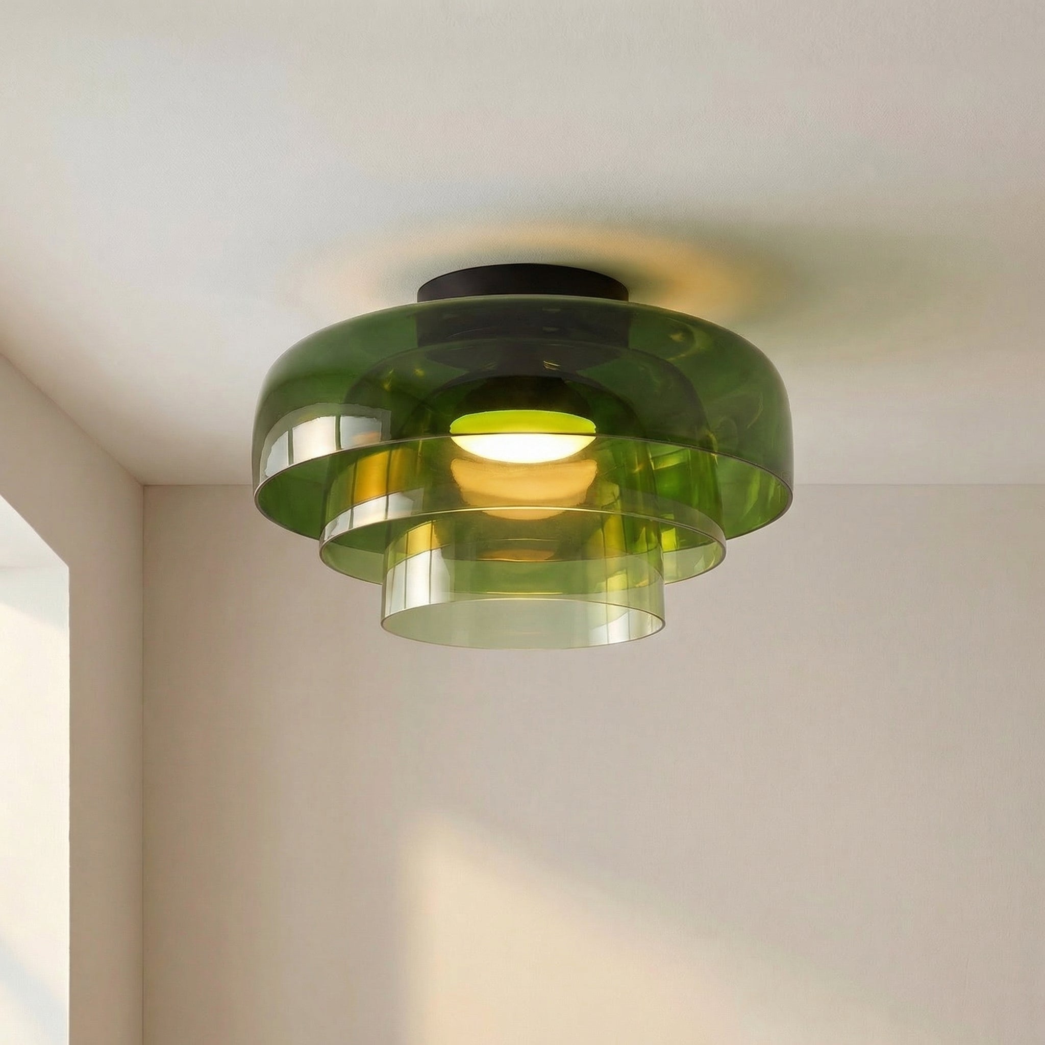 Plafonnier nordique Bauhaus en verre superposé