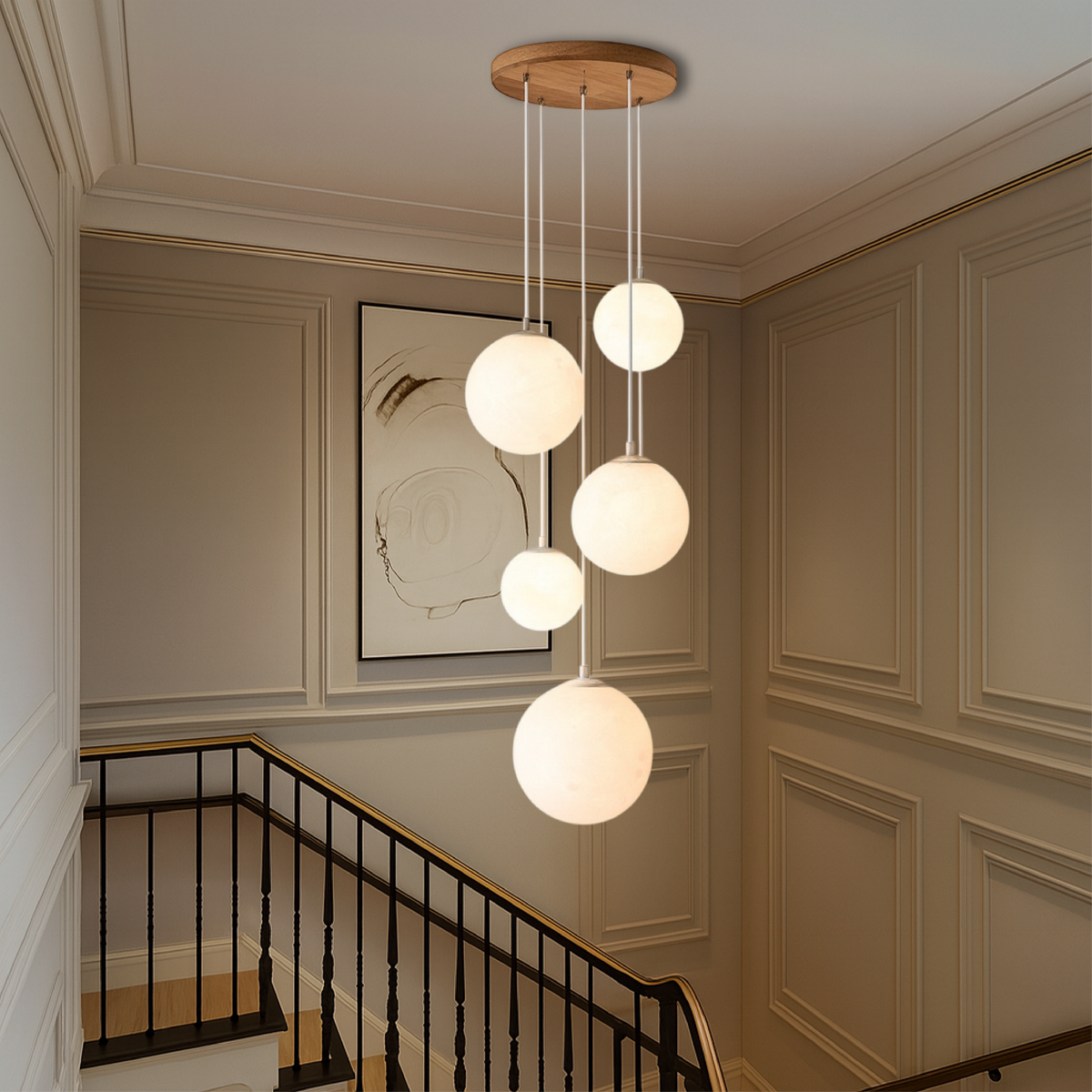 Lustre d’escalier nordique Moonlamp