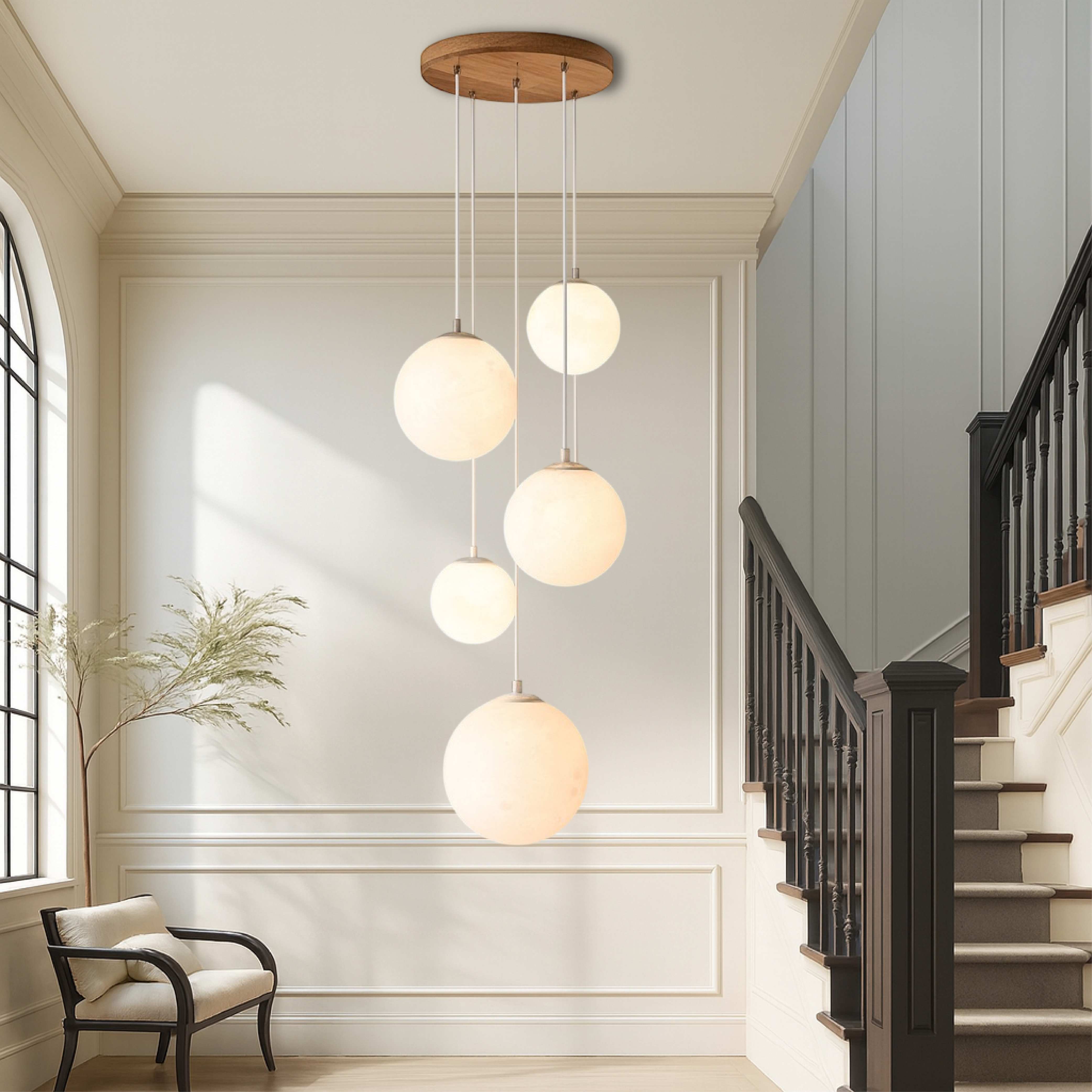 Lustre d’escalier nordique Moonlamp