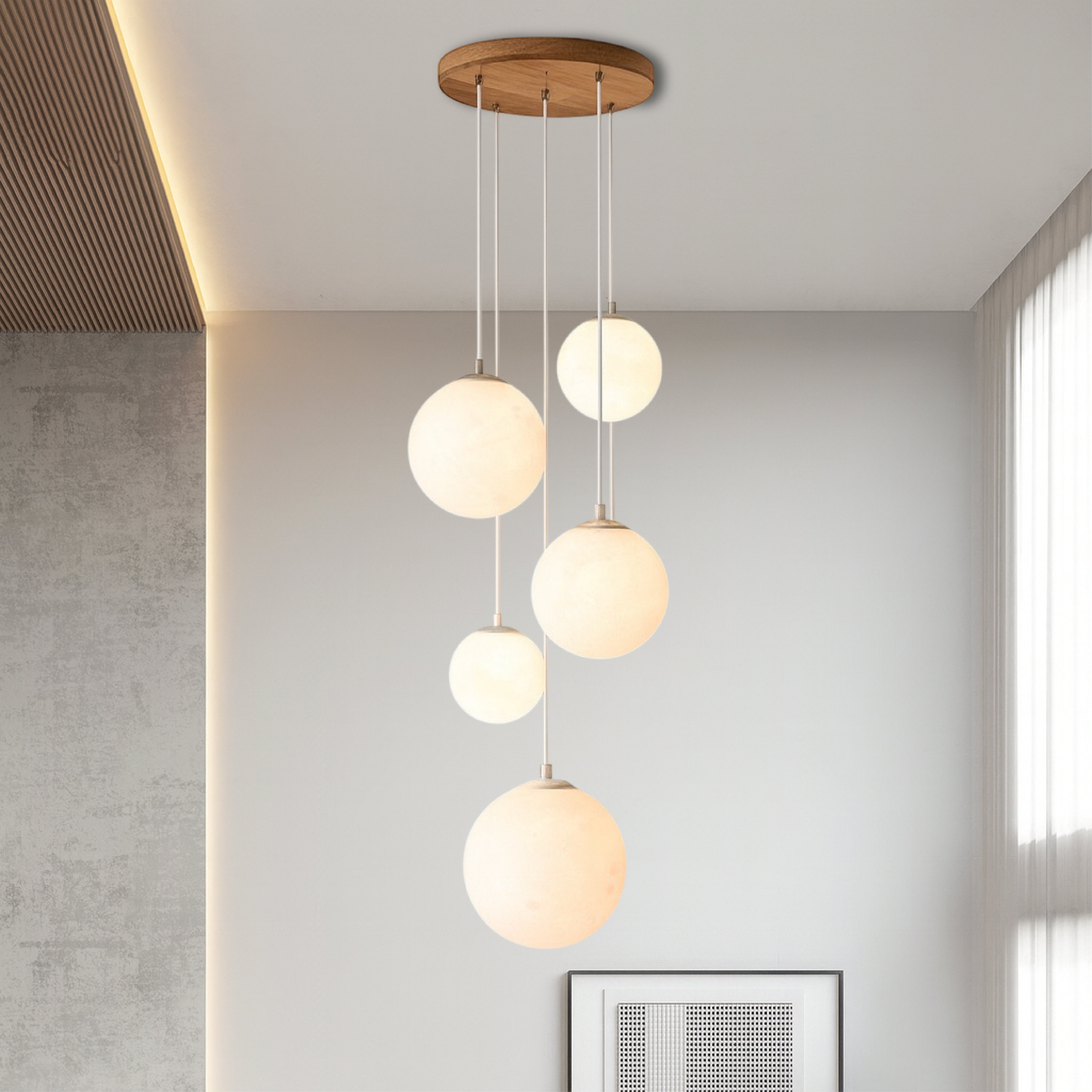 Lustre d’escalier nordique Moonlamp