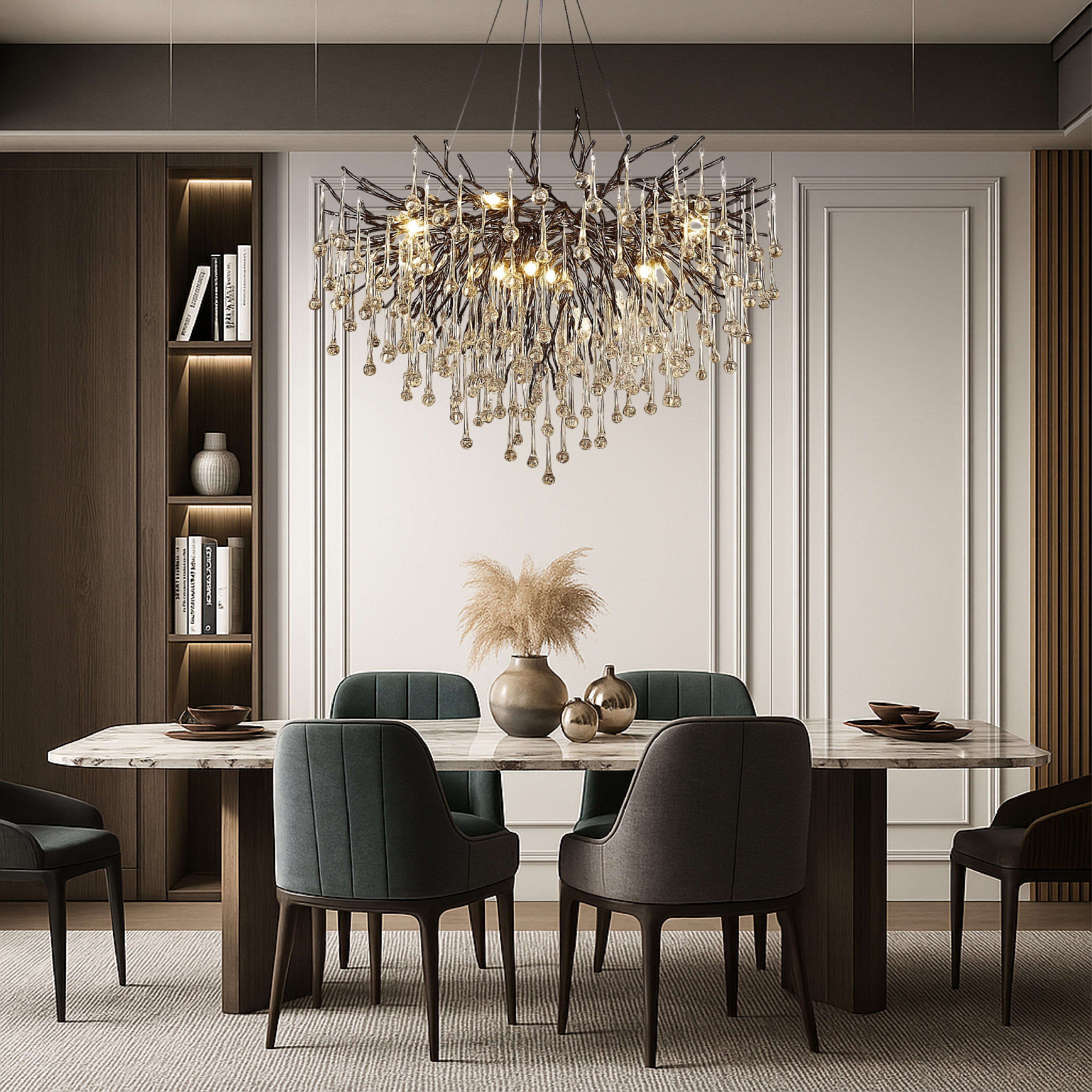 Lustre noir Goutte de pluie