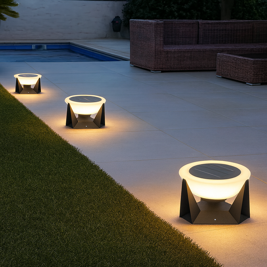 Balise solaire pour terrasse