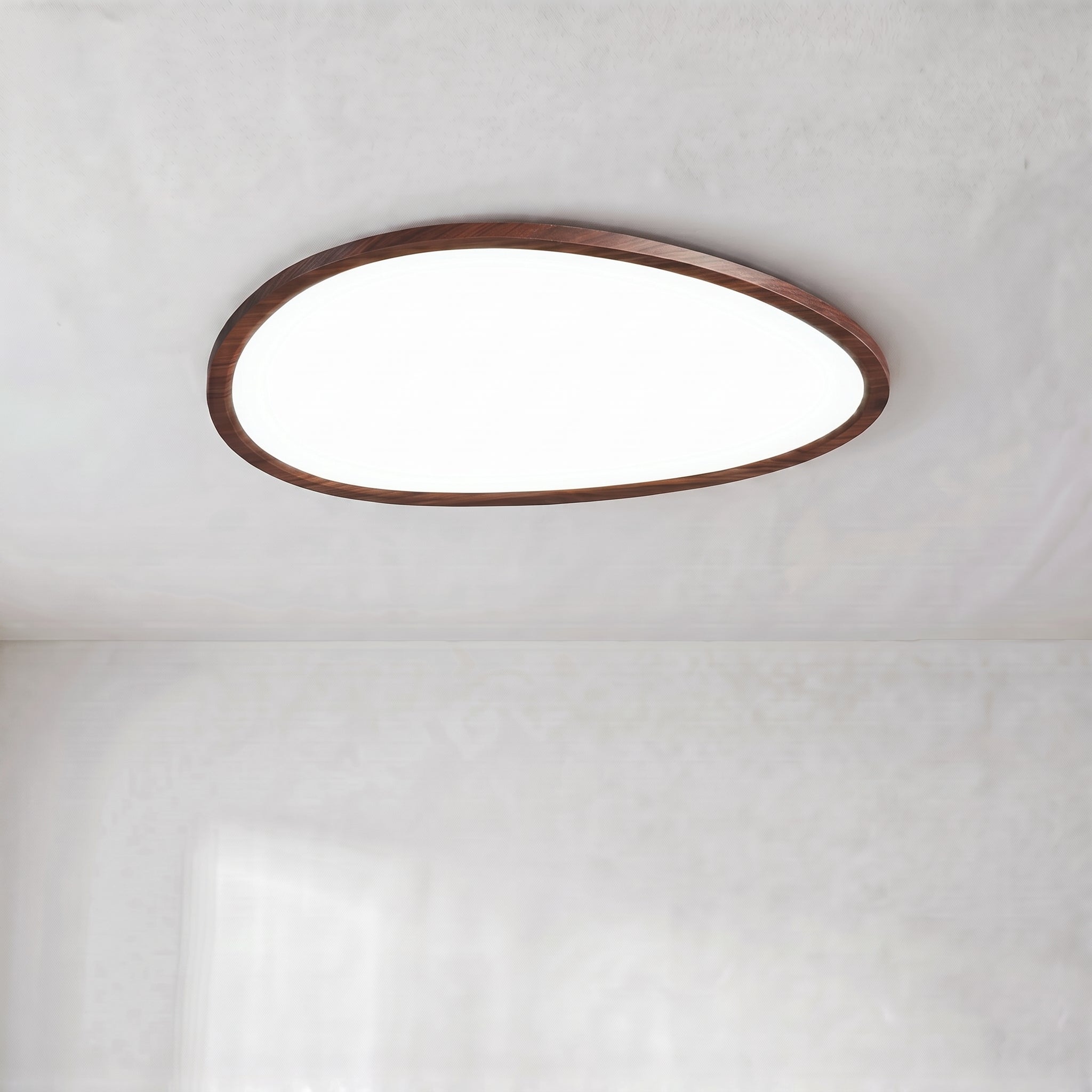 Plafonnier ultra-fin en bois foncé