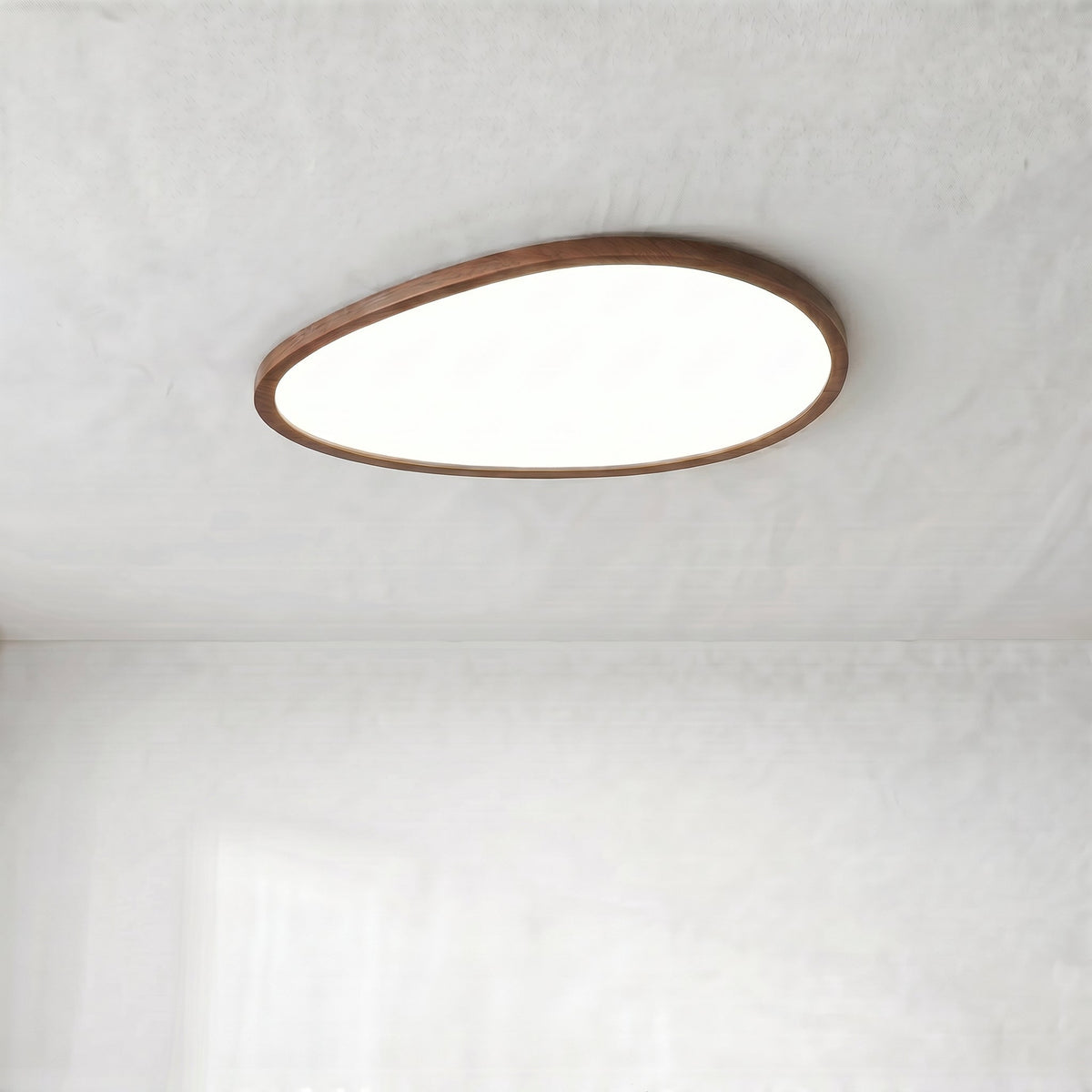 Plafonnier ultra-fin en bois foncé