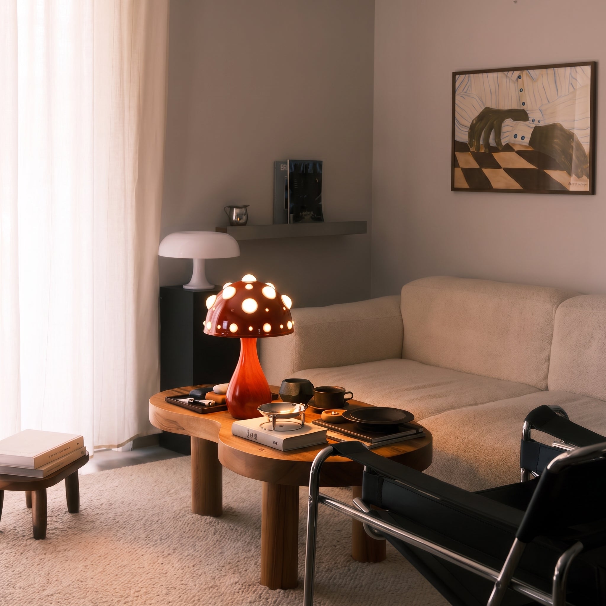 Lampe de table design Champignon