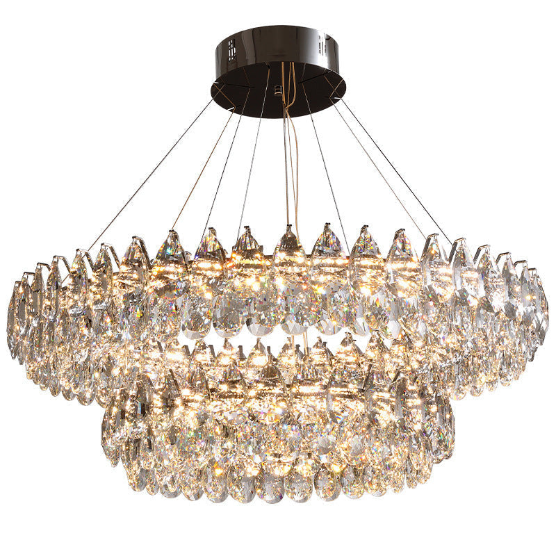 Lustre anneau en cristal