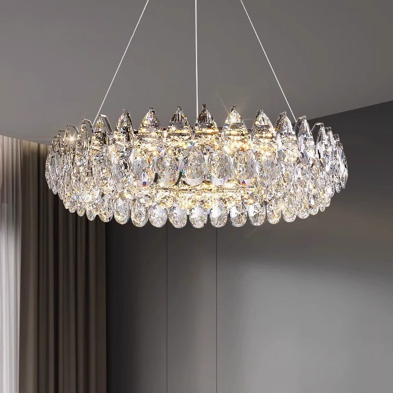 Lustre anneau en cristal