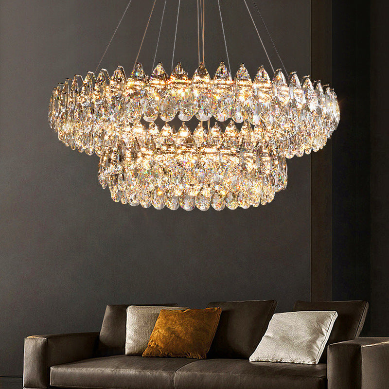 Lustre anneau en cristal