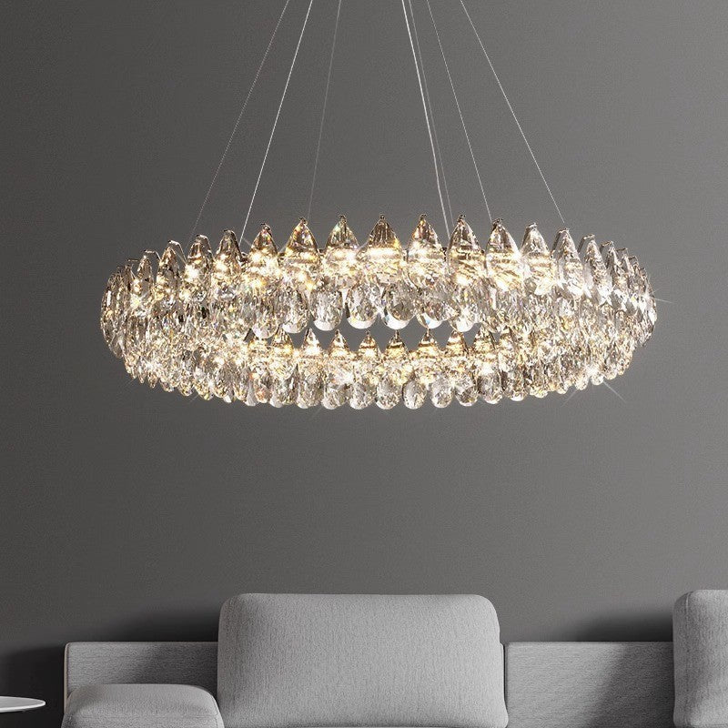 Lustre anneau en cristal