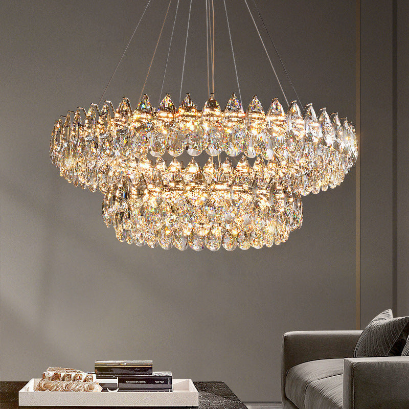 Lustre anneau en cristal