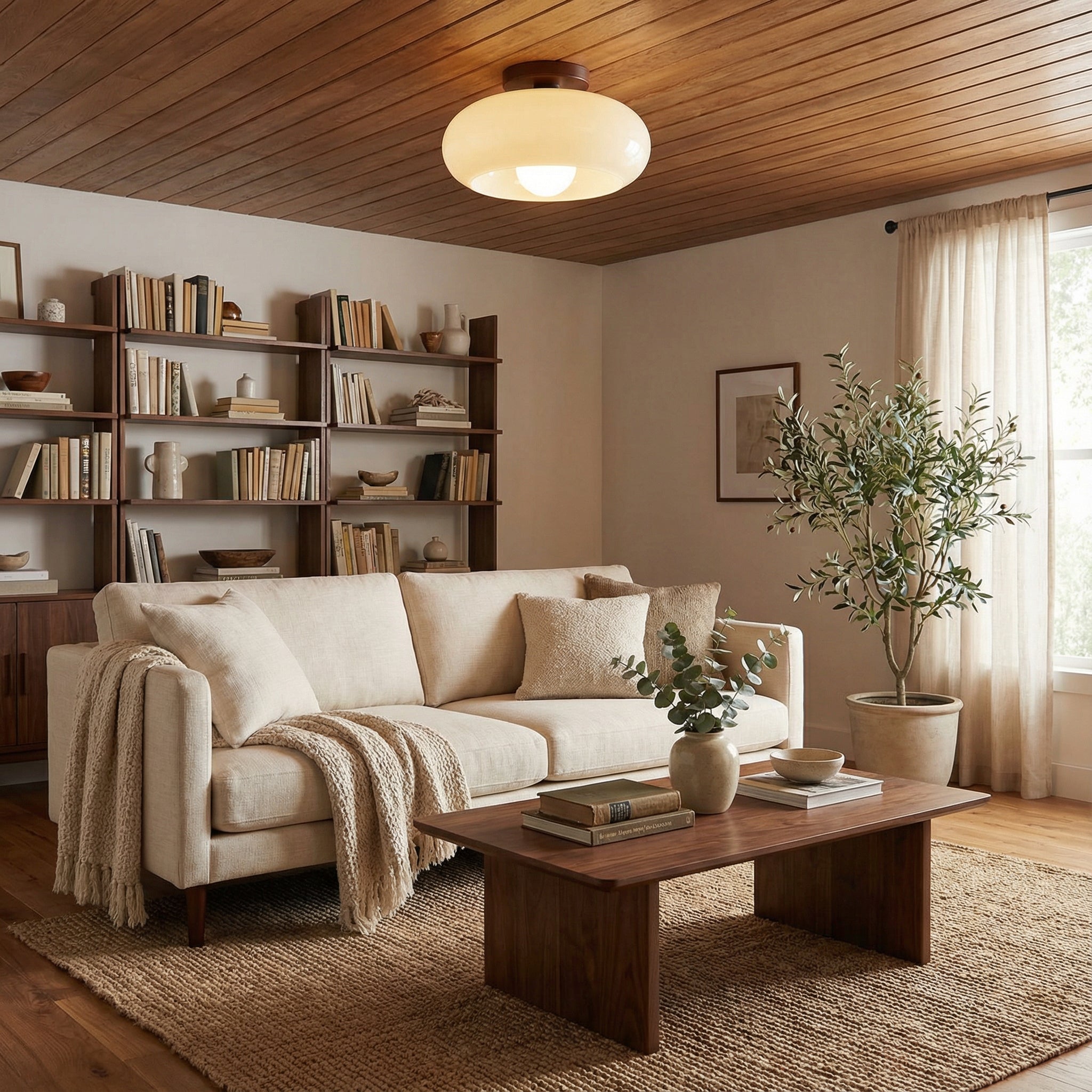 Plafonnier Bauhaus français crème