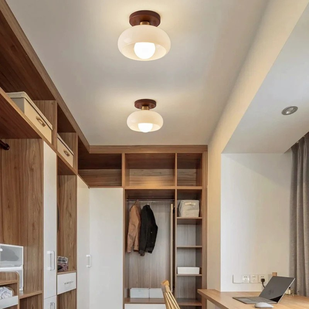 Plafonnier Bauhaus français crème