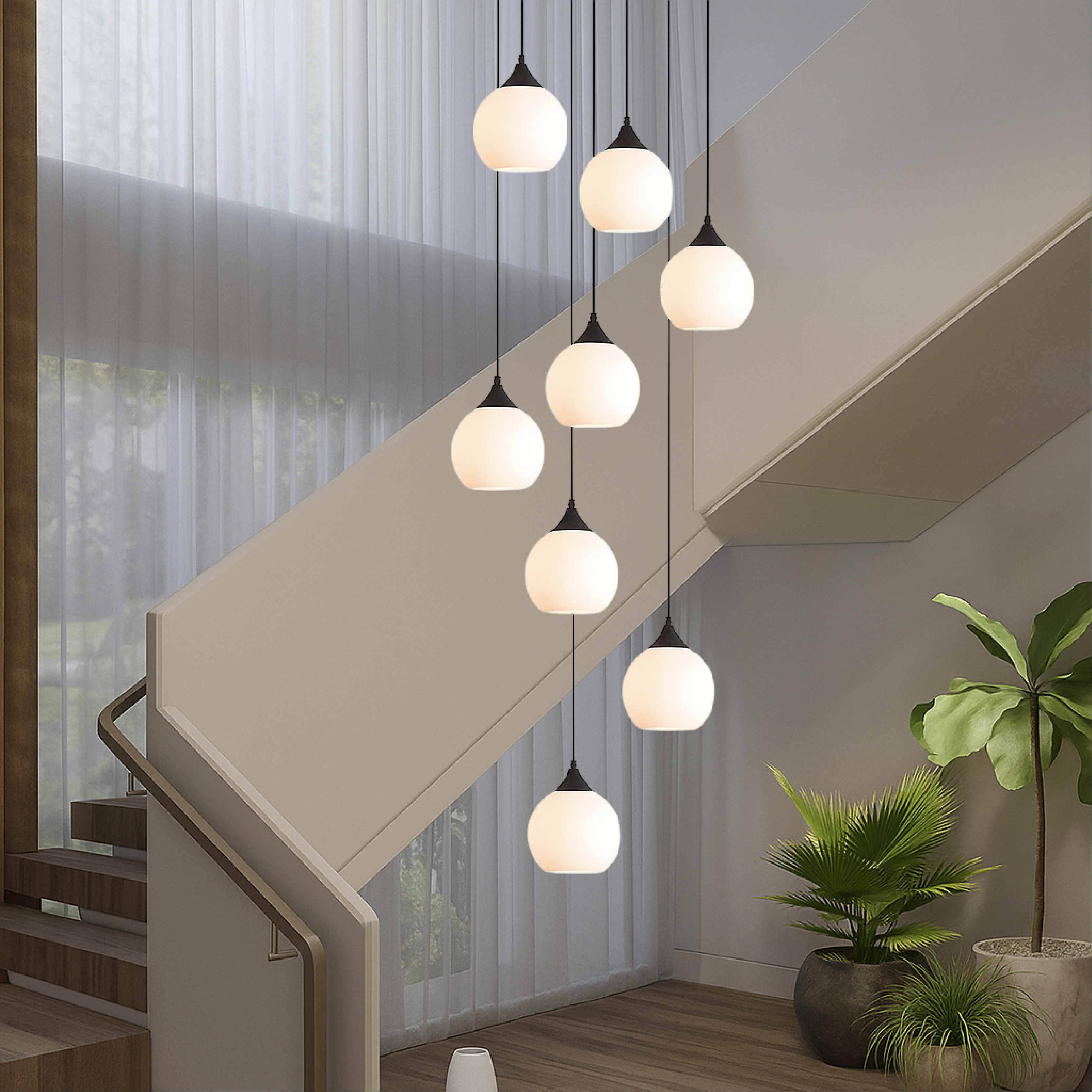Lustre d’escalier Gade pour villa