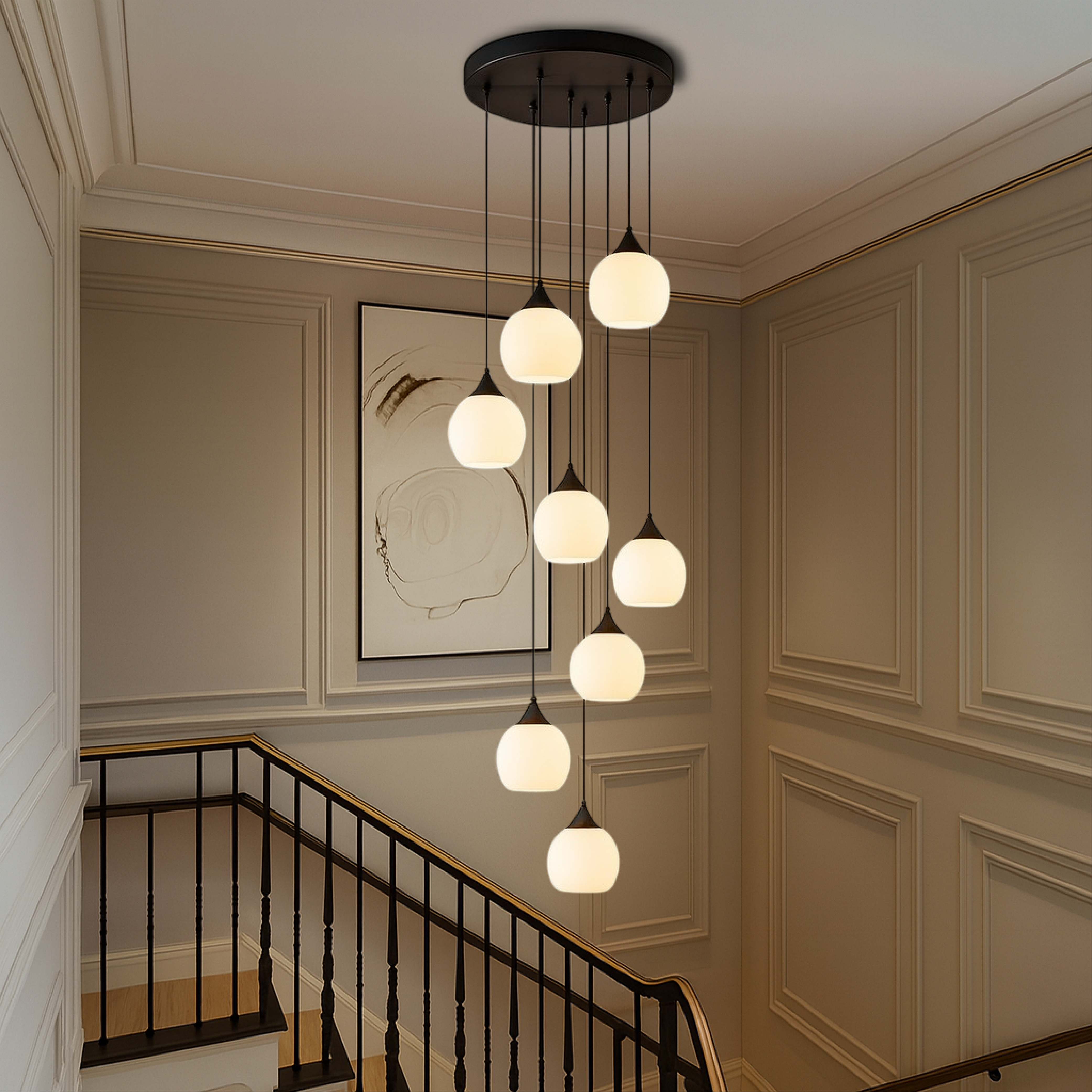 Lustre d’escalier Gade pour villa