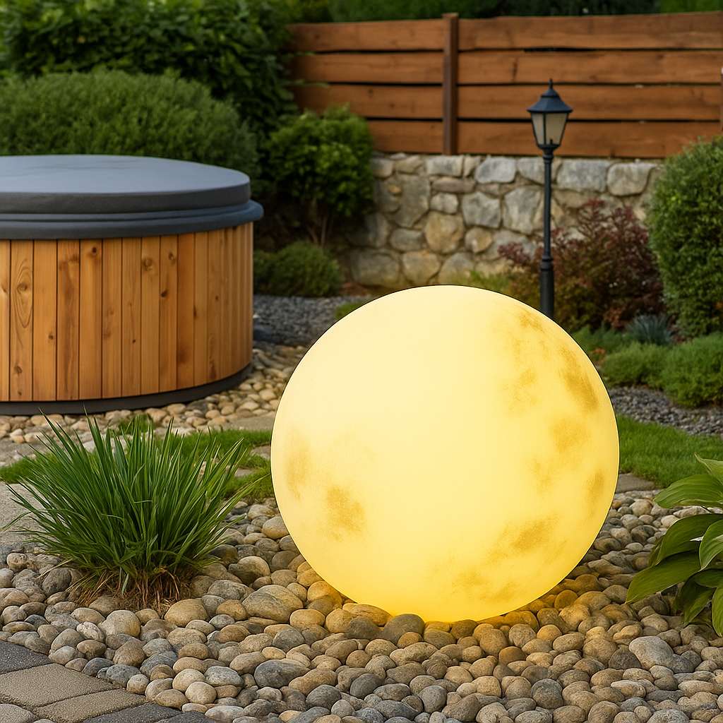 Lampe solaire de jardin en forme de lune