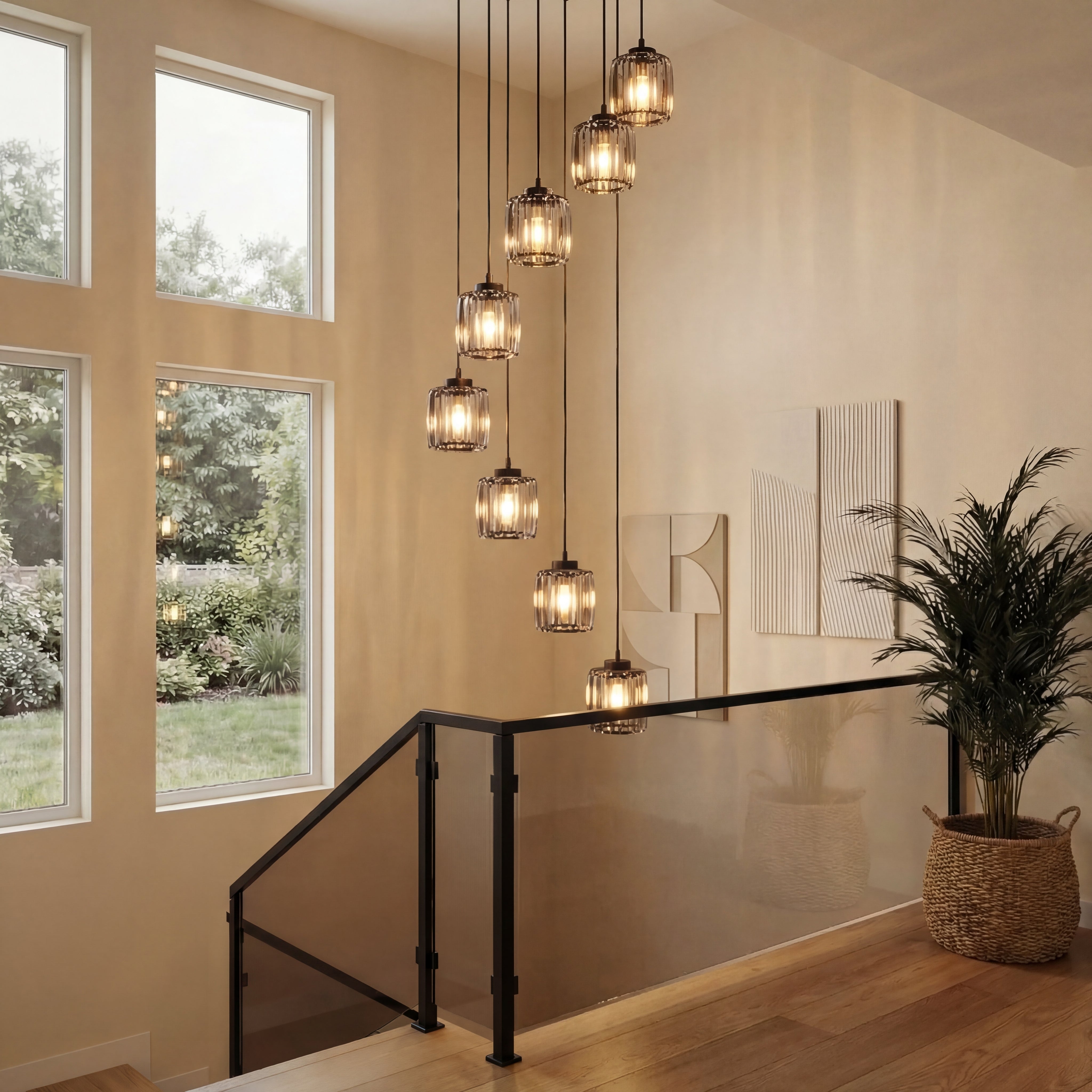 Lustre d’escalier Ida en cristal
