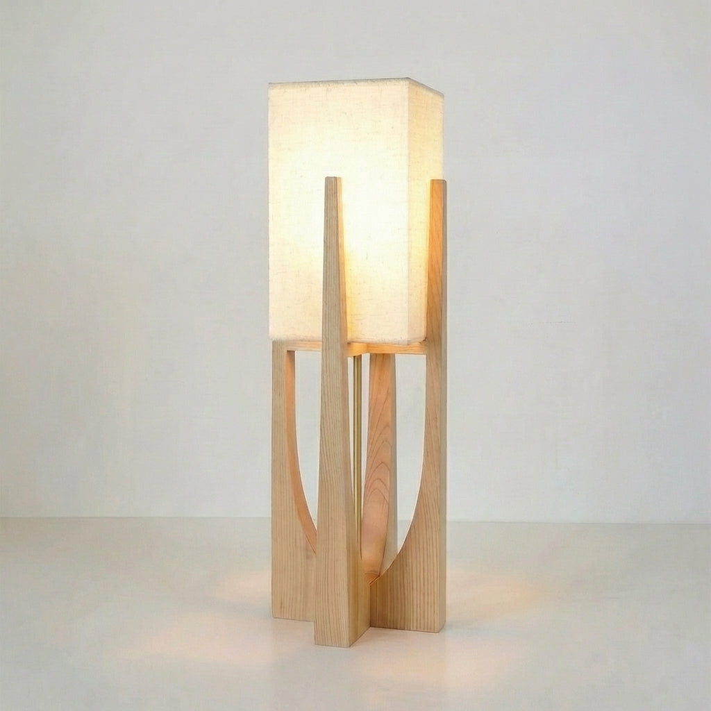 Lampadaire japonais de style Wabi-Sabi