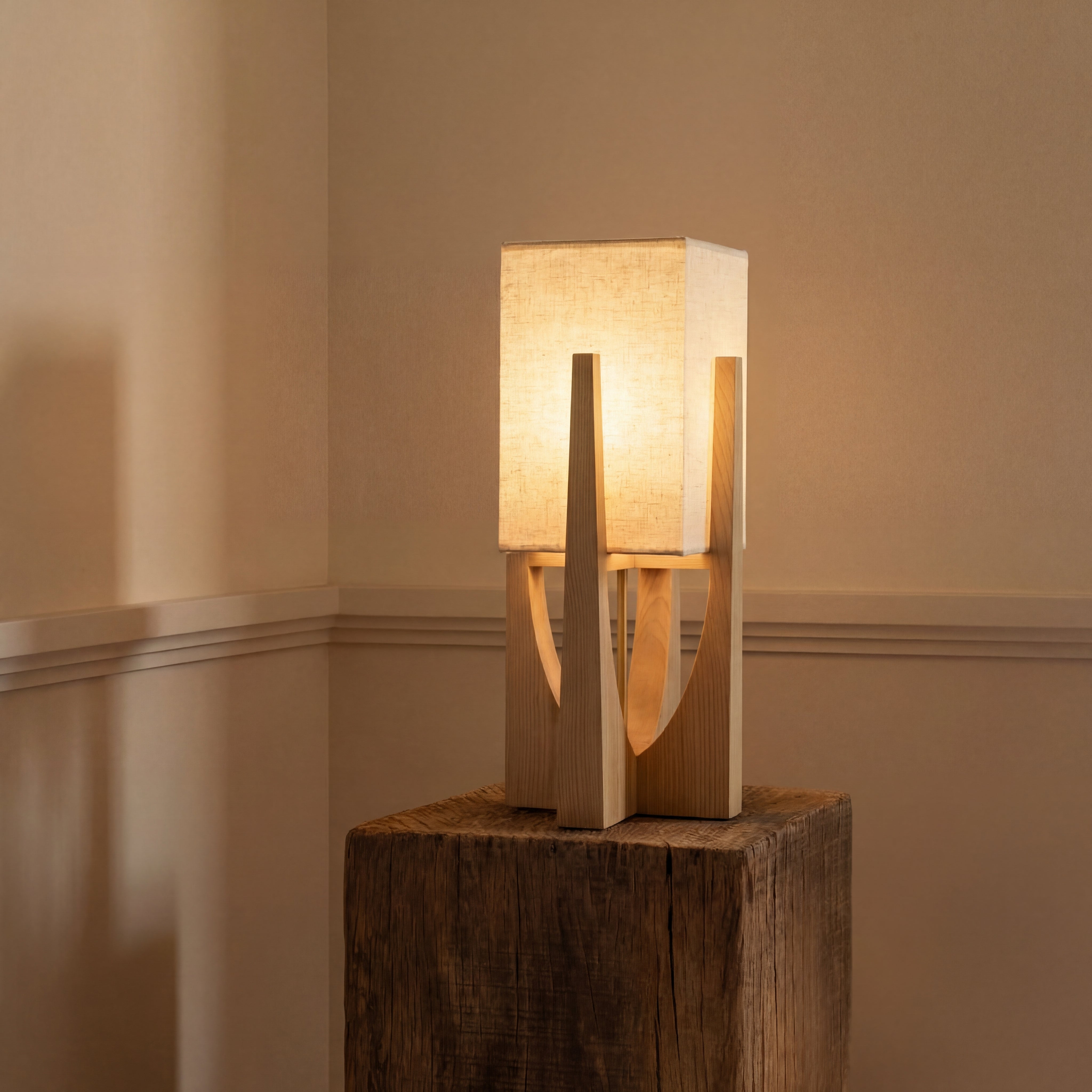 Lampadaire japonais de style Wabi-Sabi