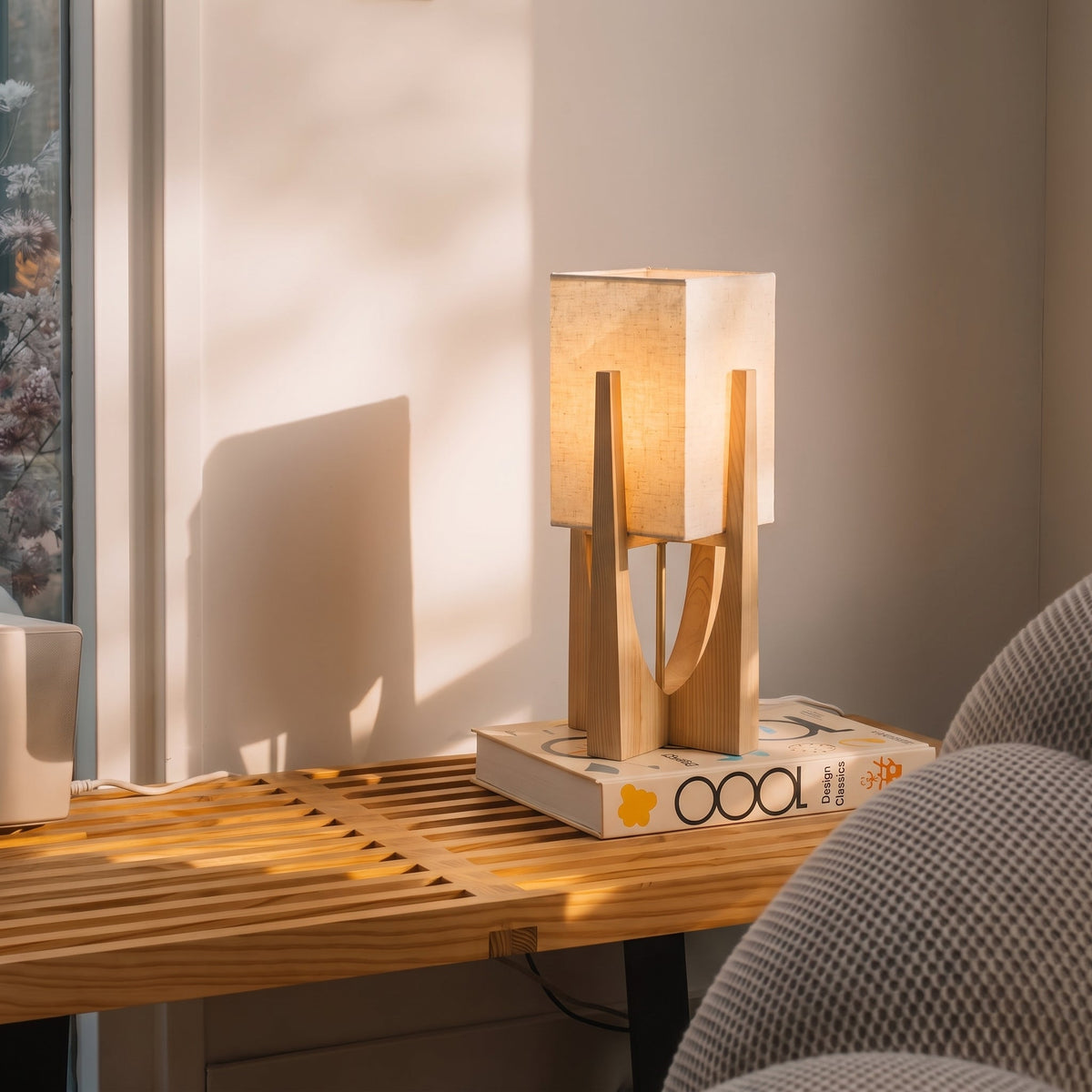 Lampadaire japonais de style Wabi-Sabi