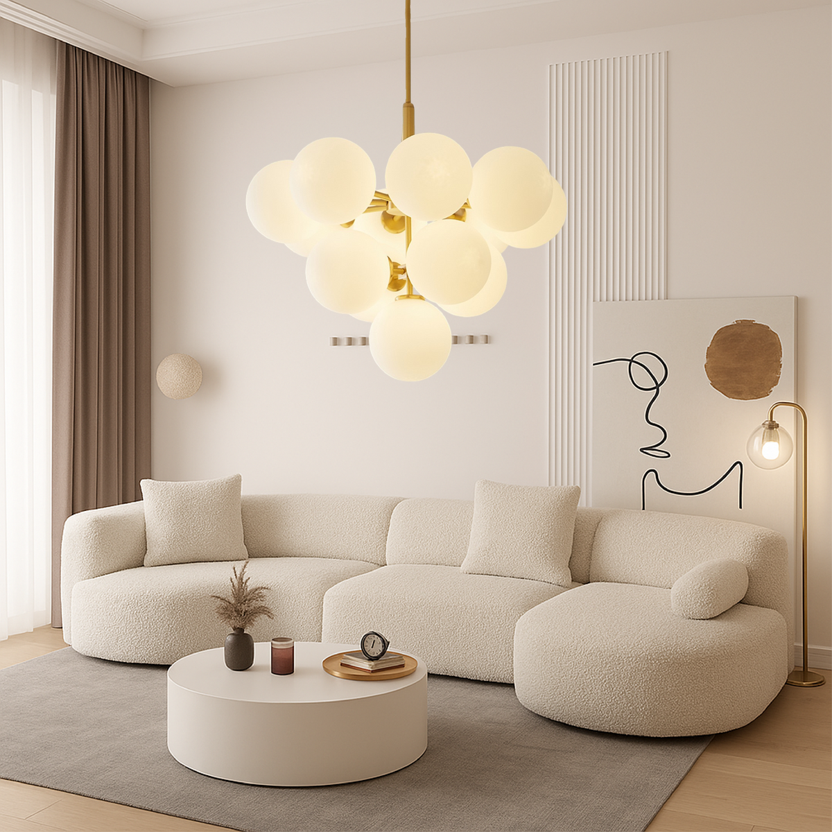 Lustre nordique à globes