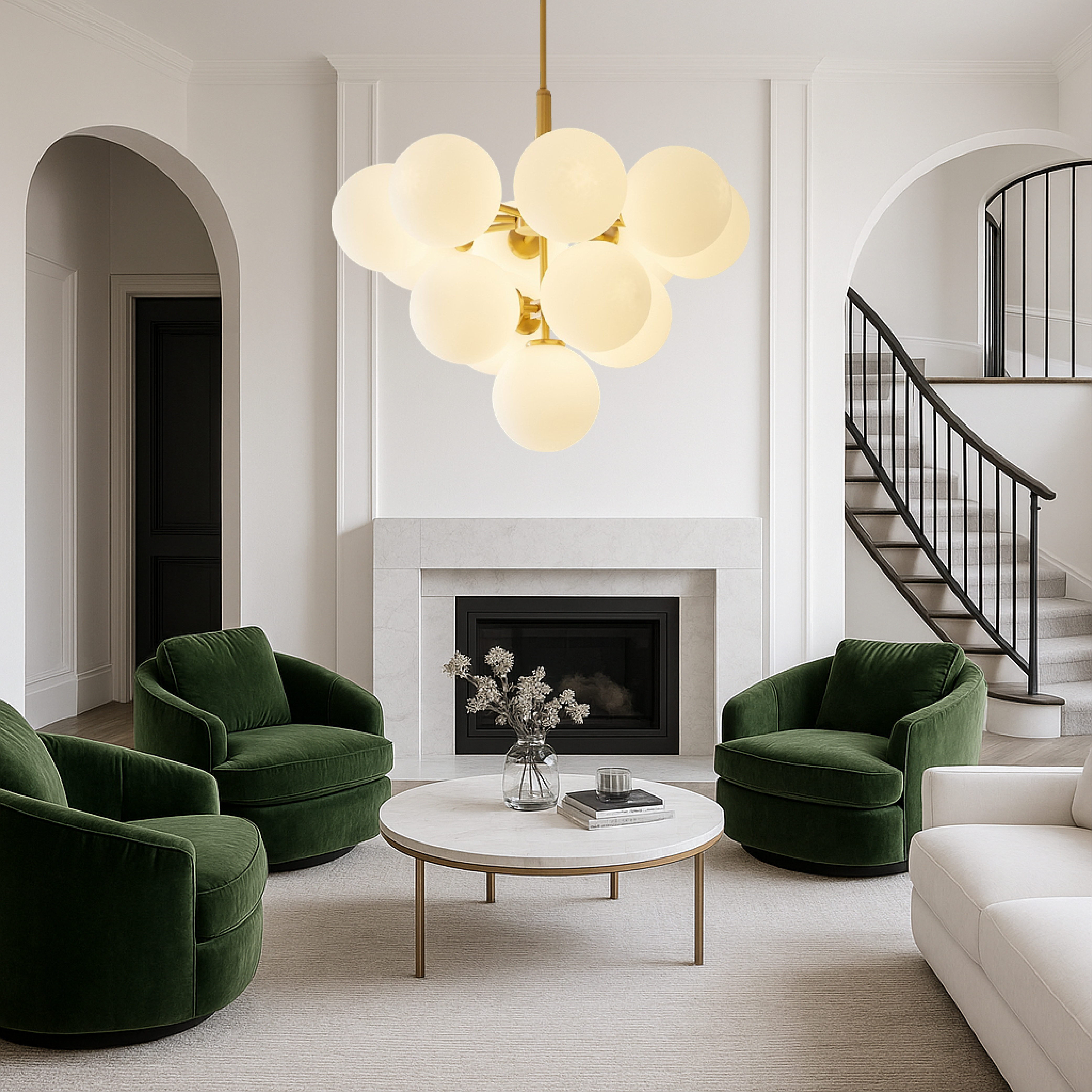 Lustre nordique à globes