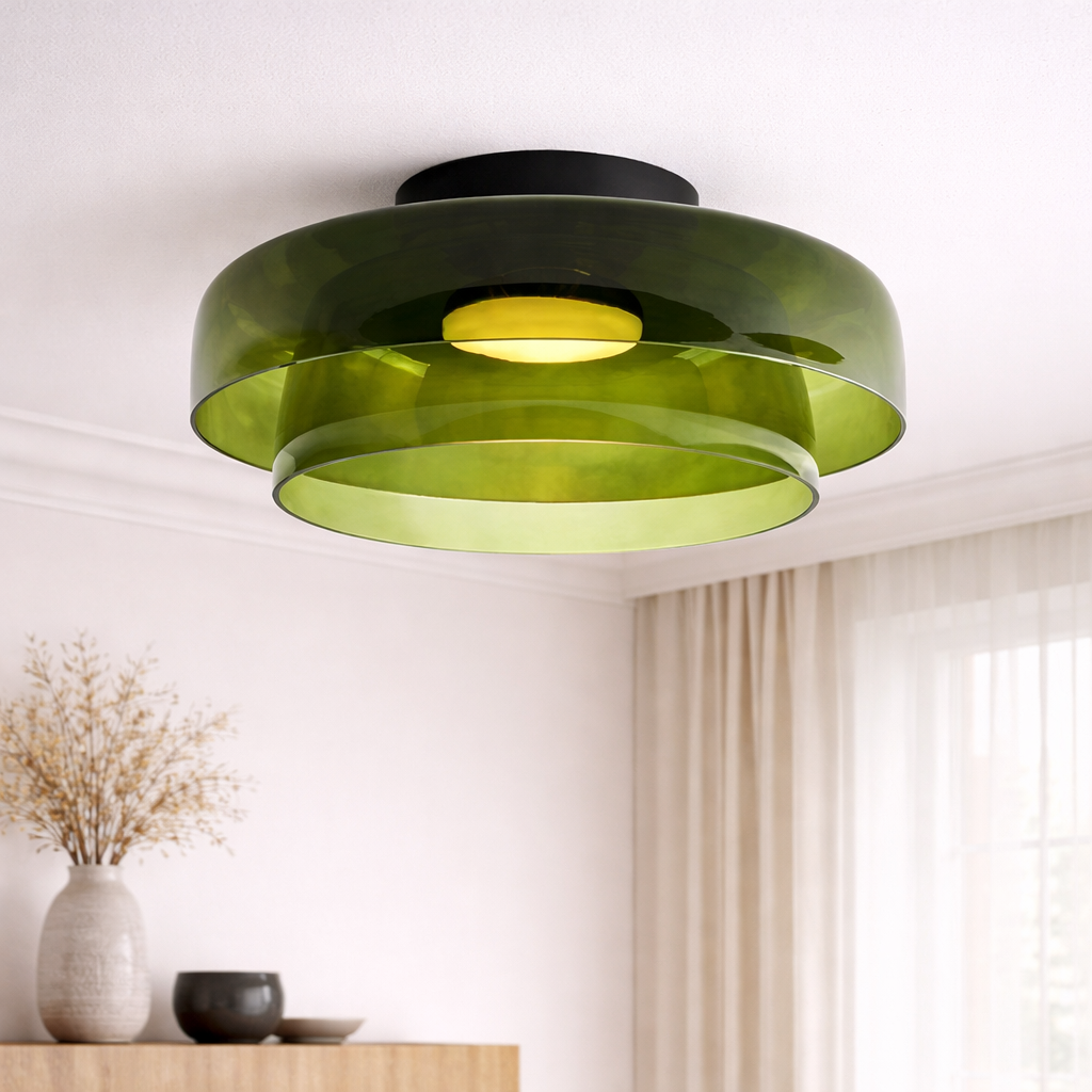 Plafonnier nordique Bauhaus en verre superposé