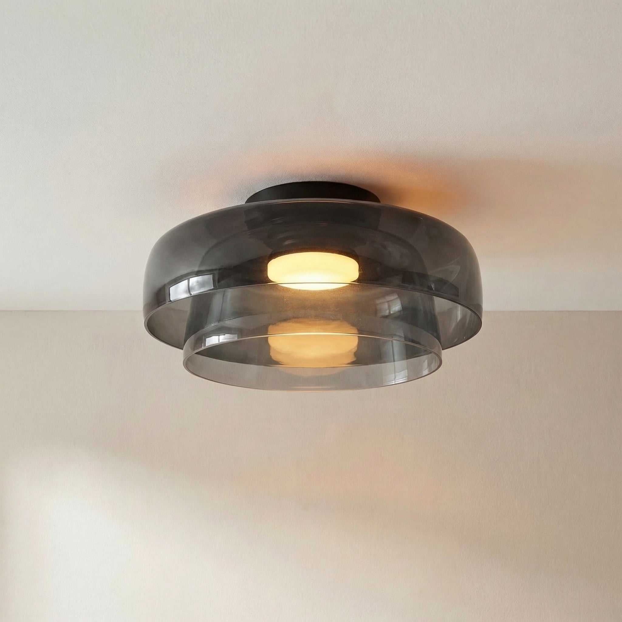 Plafonnier nordique Bauhaus en verre superposé