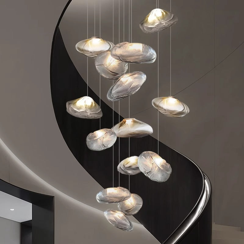Lustre nordique en verre pour villa
