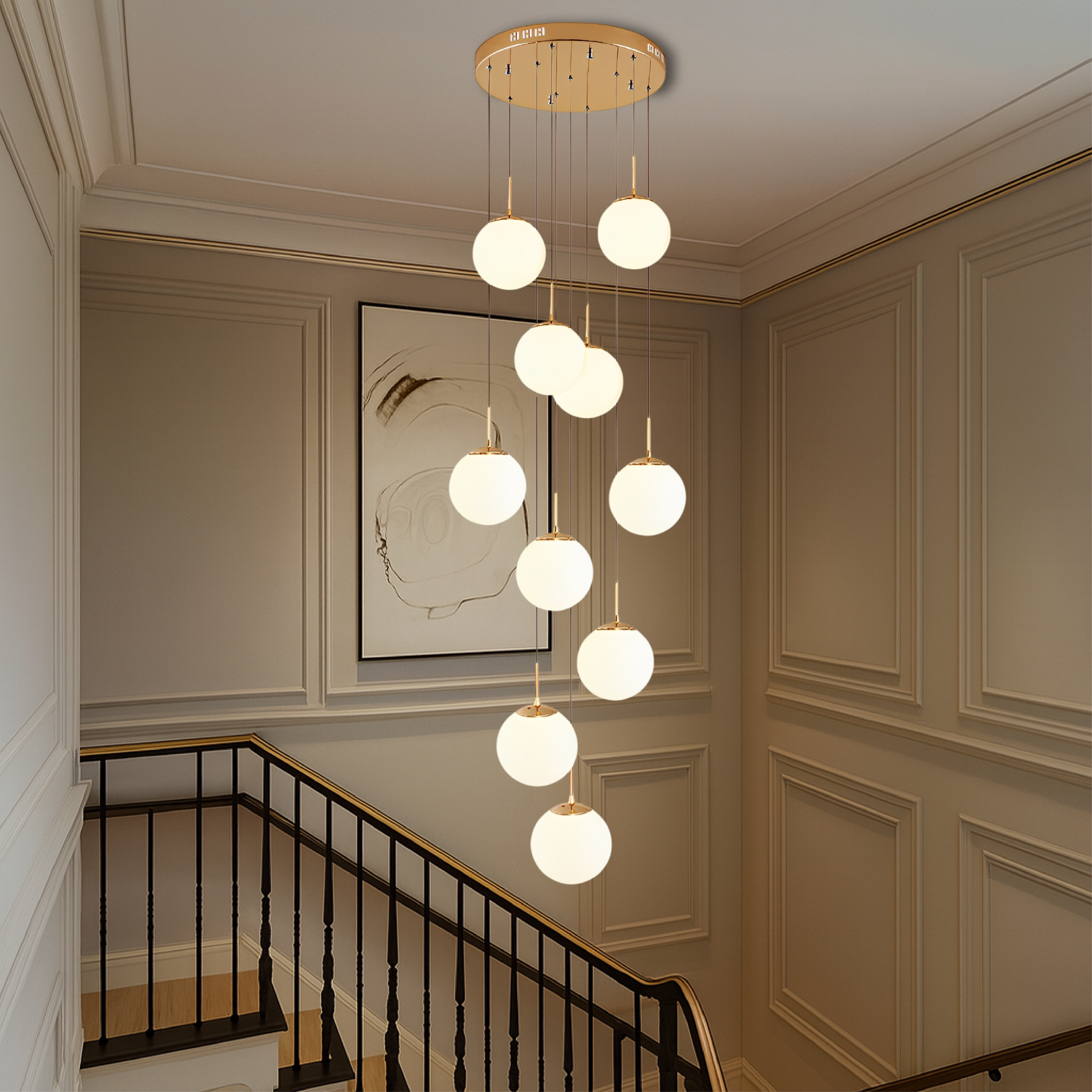Lustre d’escalier nordique Nova