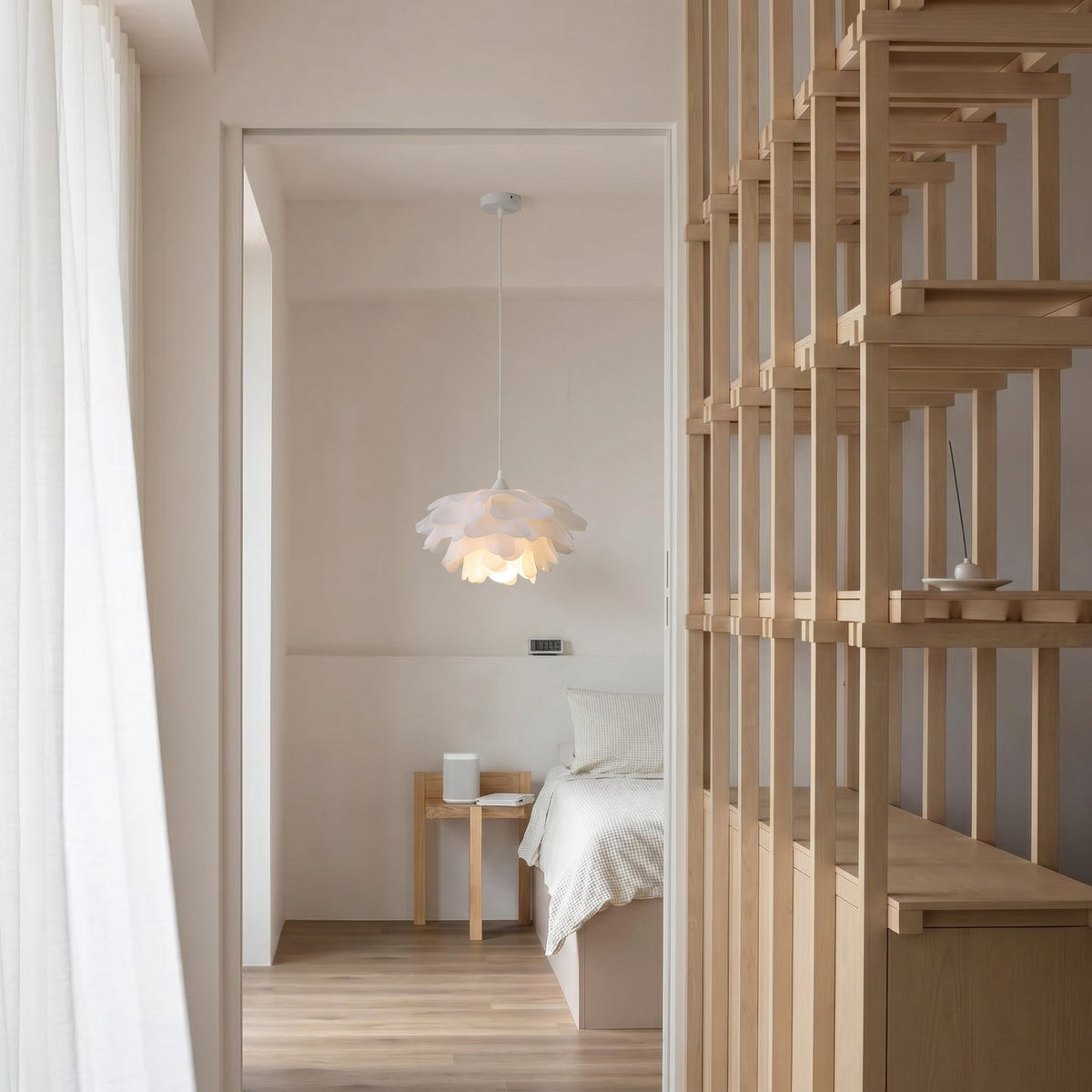 Suspension Pivoine en terre cuite