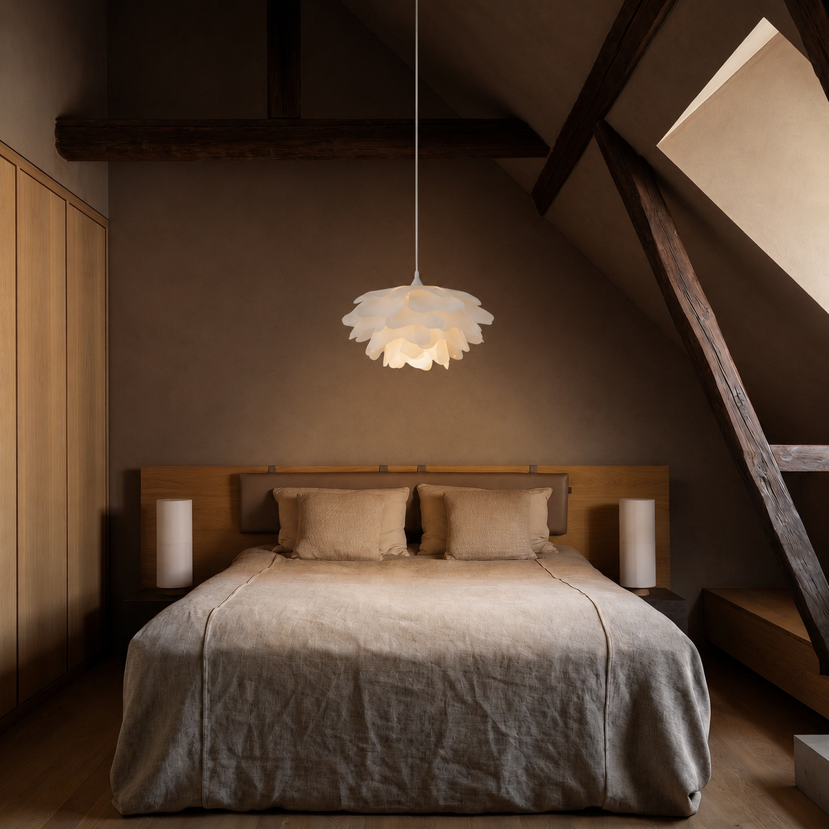 Suspension Pivoine en terre cuite