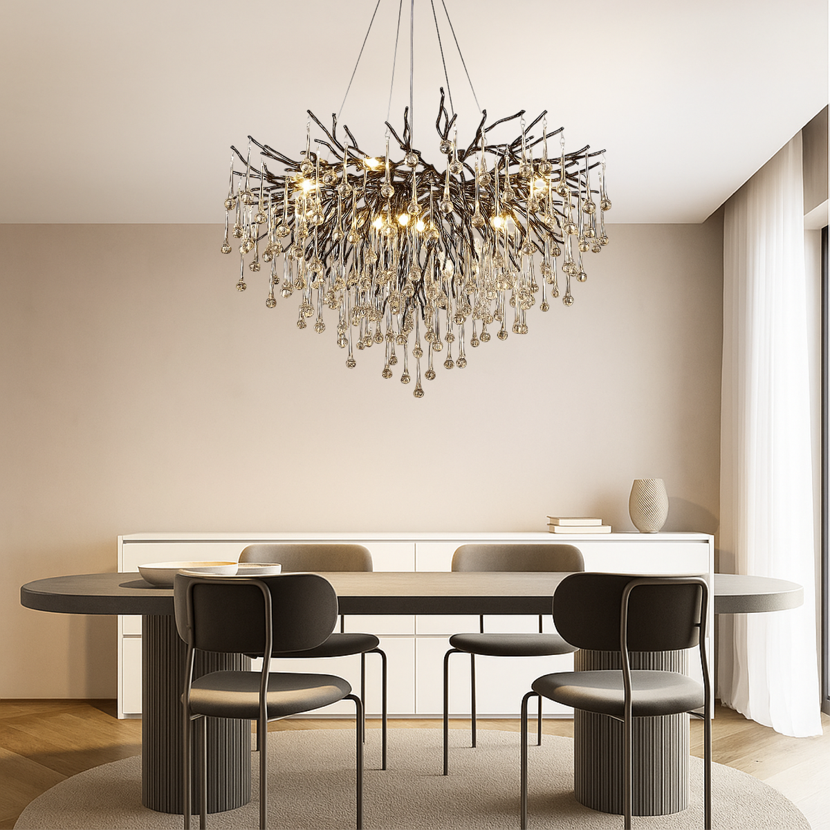 Lustre noir Goutte de pluie