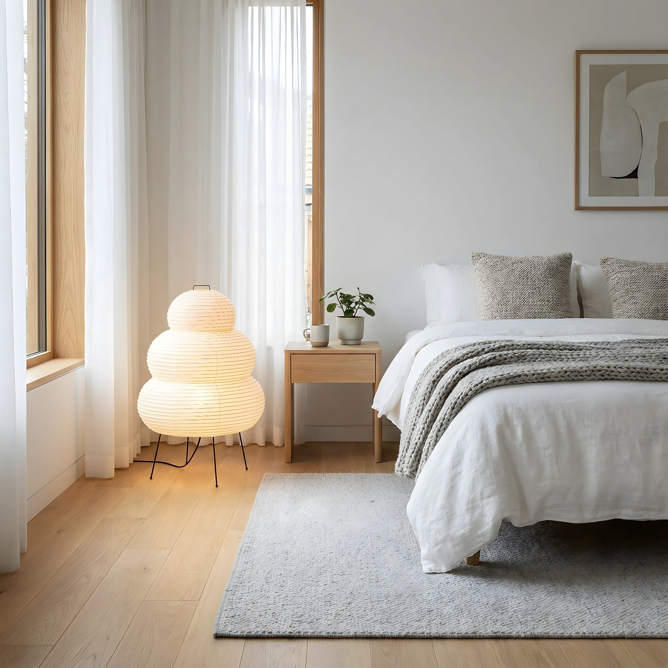 Rice paper floor lamp