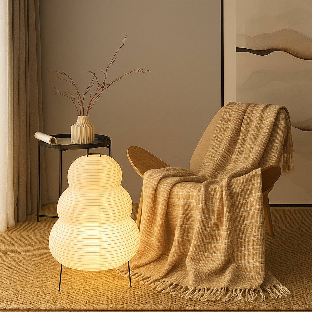 Rice paper floor lamp