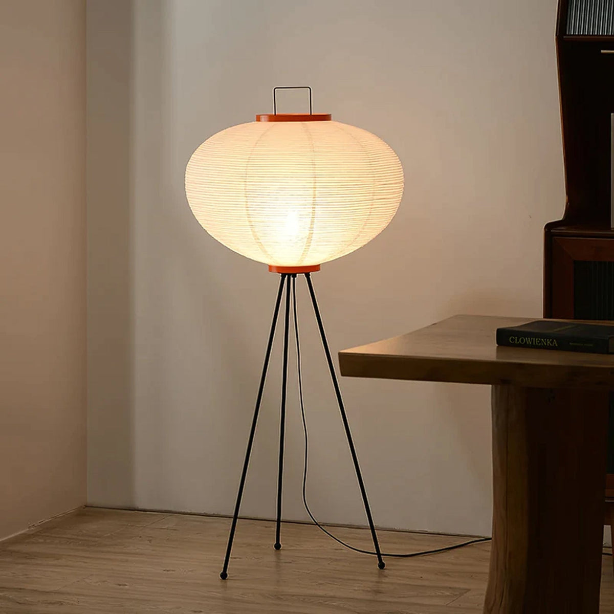 Rice paper floor lamp
