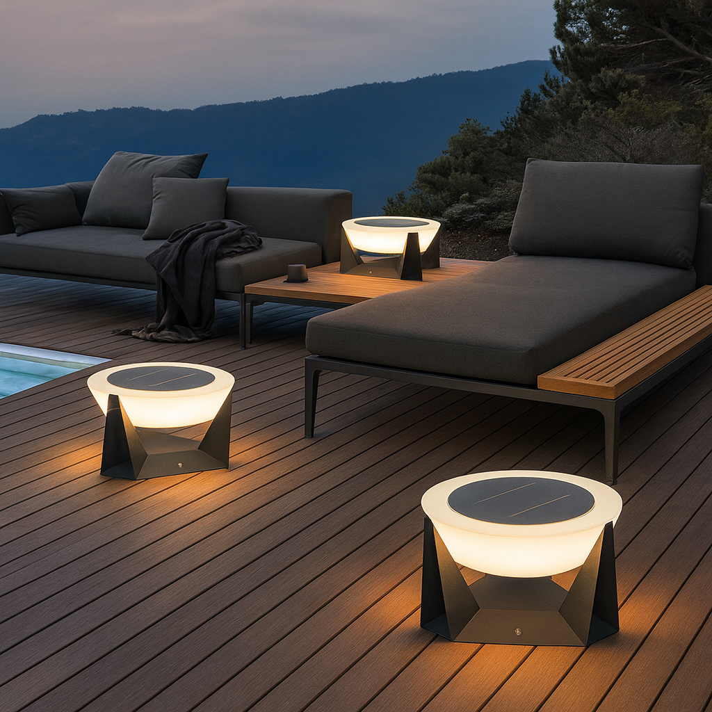 Balise solaire pour terrasse